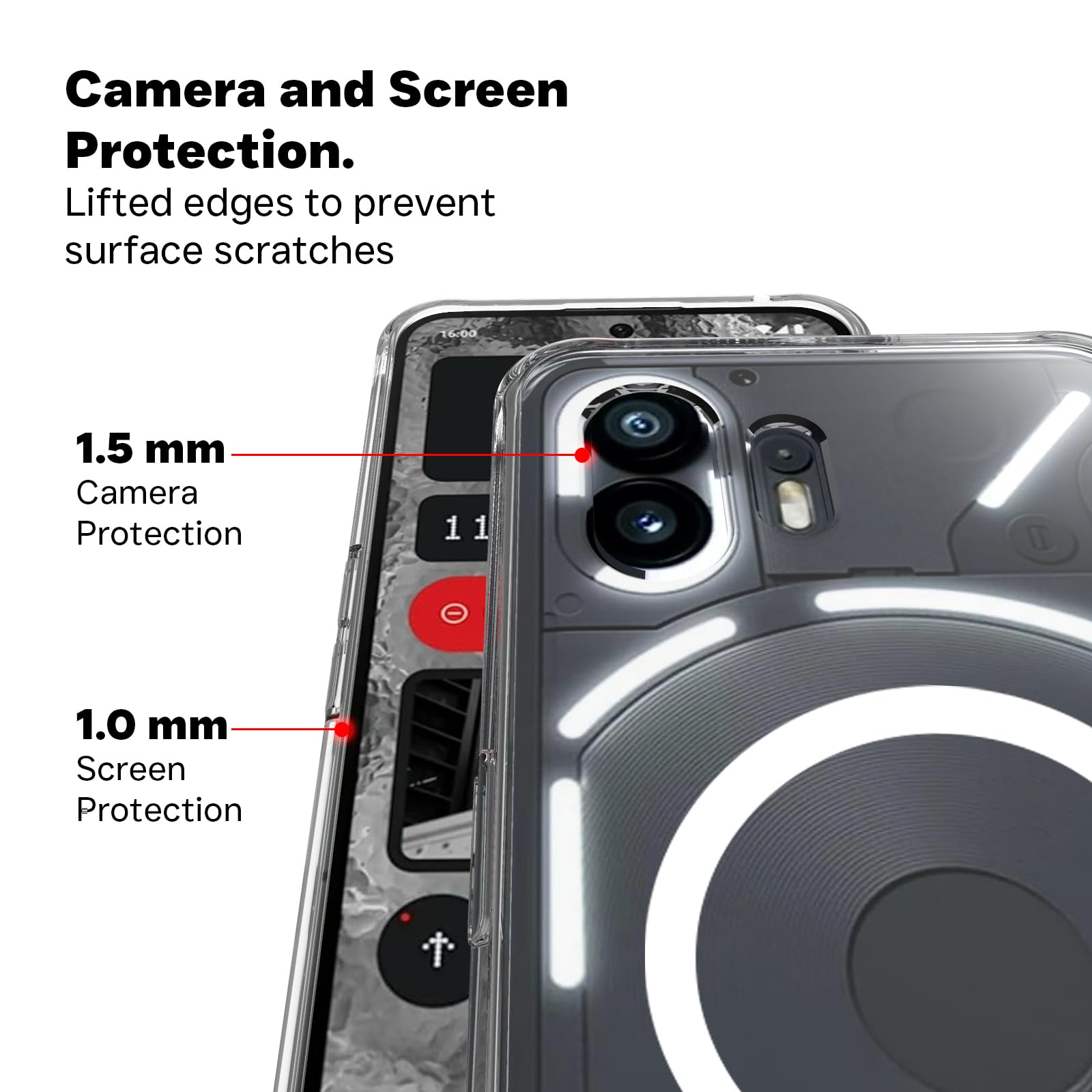 Nothing Phone 2 Back Cover Case | Clear Hybrid - Clear Smoke Magnetic