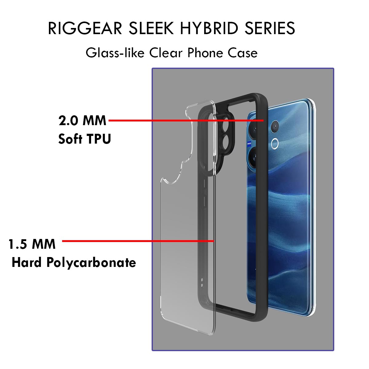 Vivo V60 / T4 Pro / V60e 5G Back Cover Case | Sleek Hybrid - Transparent
