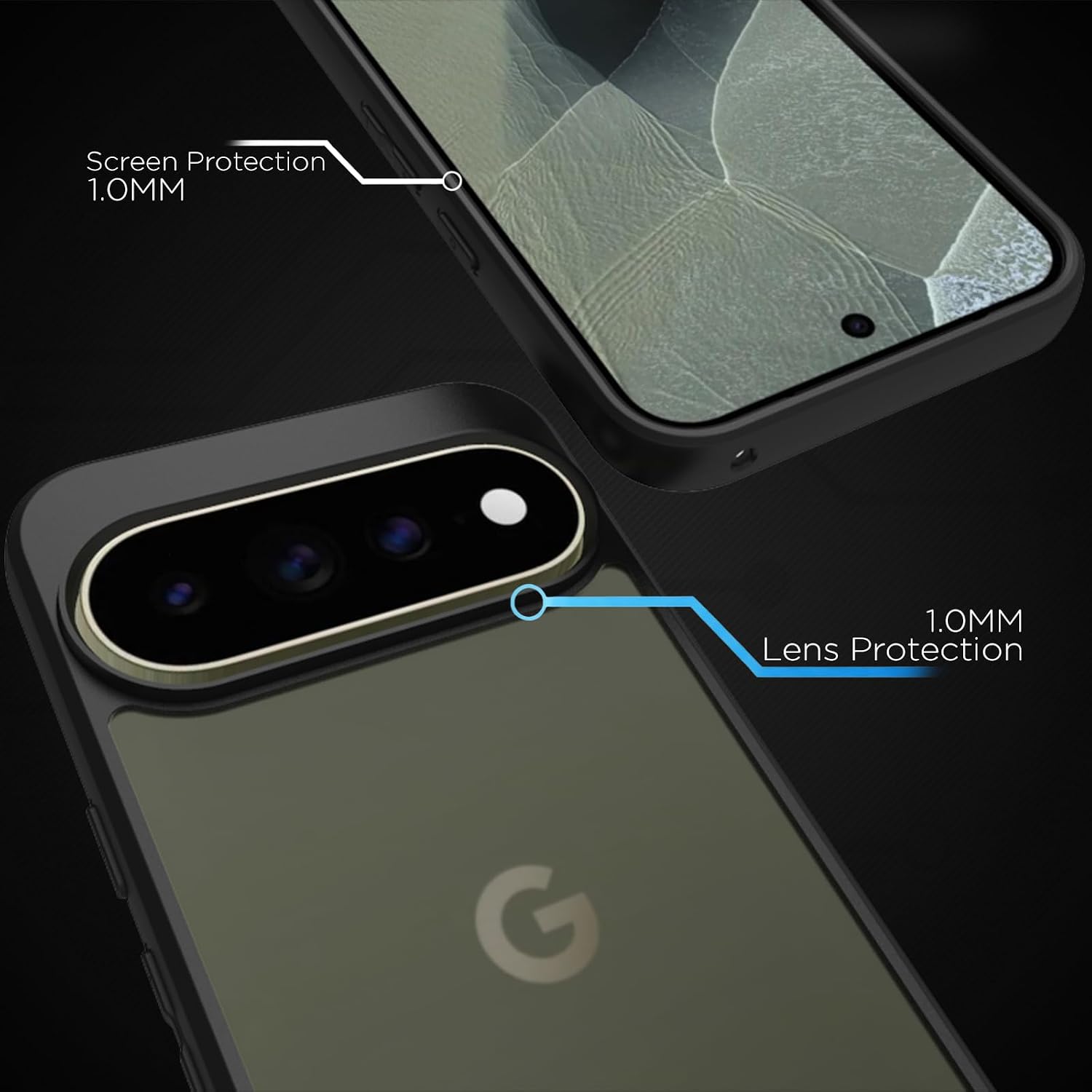 Google Pixel 11 Pro XL Back Cover Case | Sleek Hybrid - Matte Black