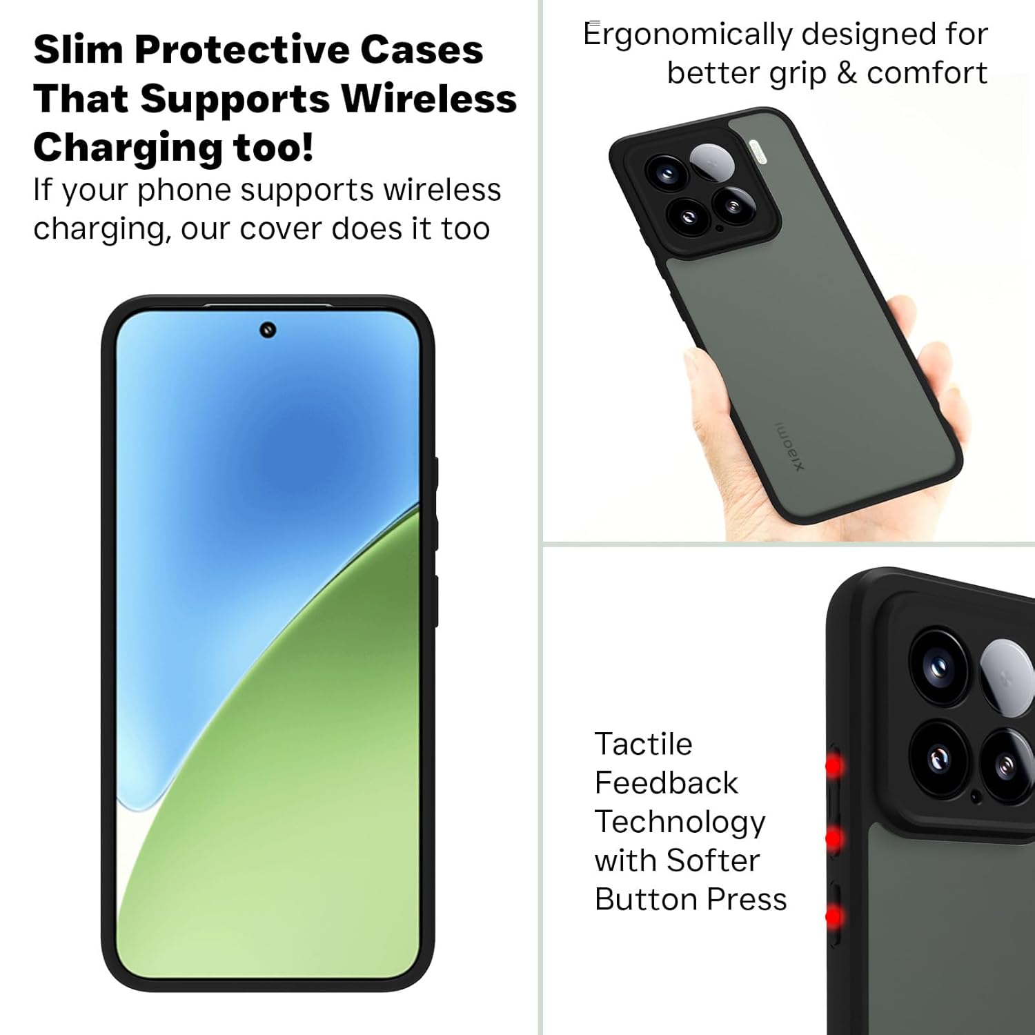 Xiaomi 15 Back Cover Case | Sleek Hybrid - Matte Black