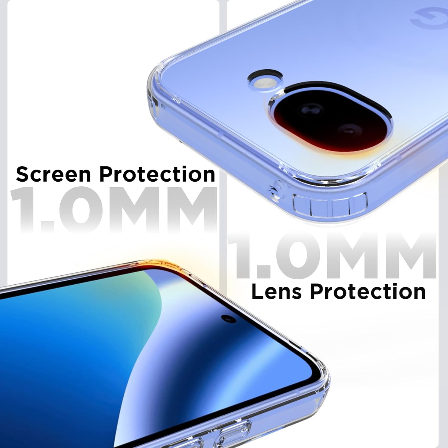 Google Pixel 10a Back Cover Case | Clear Hybrid - Clear Transparent