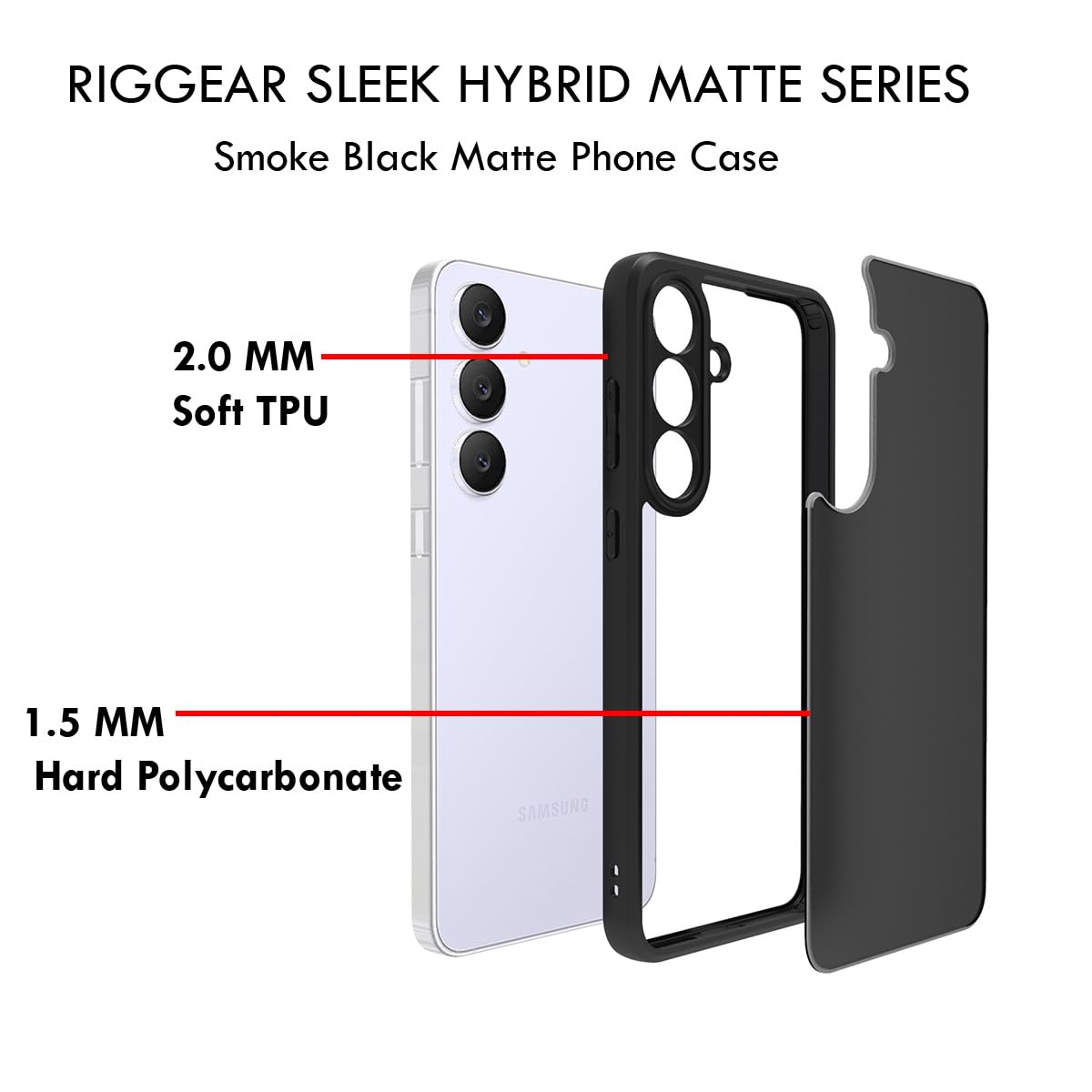 Samsung Galaxy S25 FE Back Cover Case | Sleek Hybrid - Matte Black