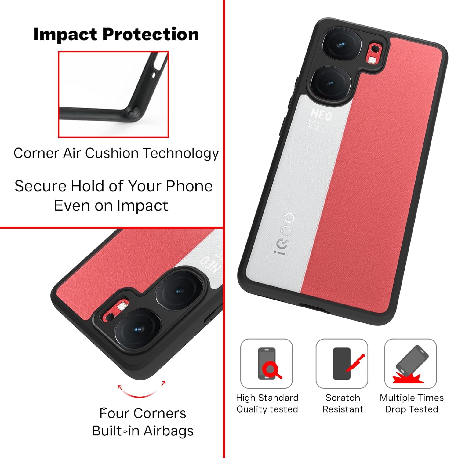 iQOO Neo 9 Pro Cover Case | Clear Hybrid - Clear Black