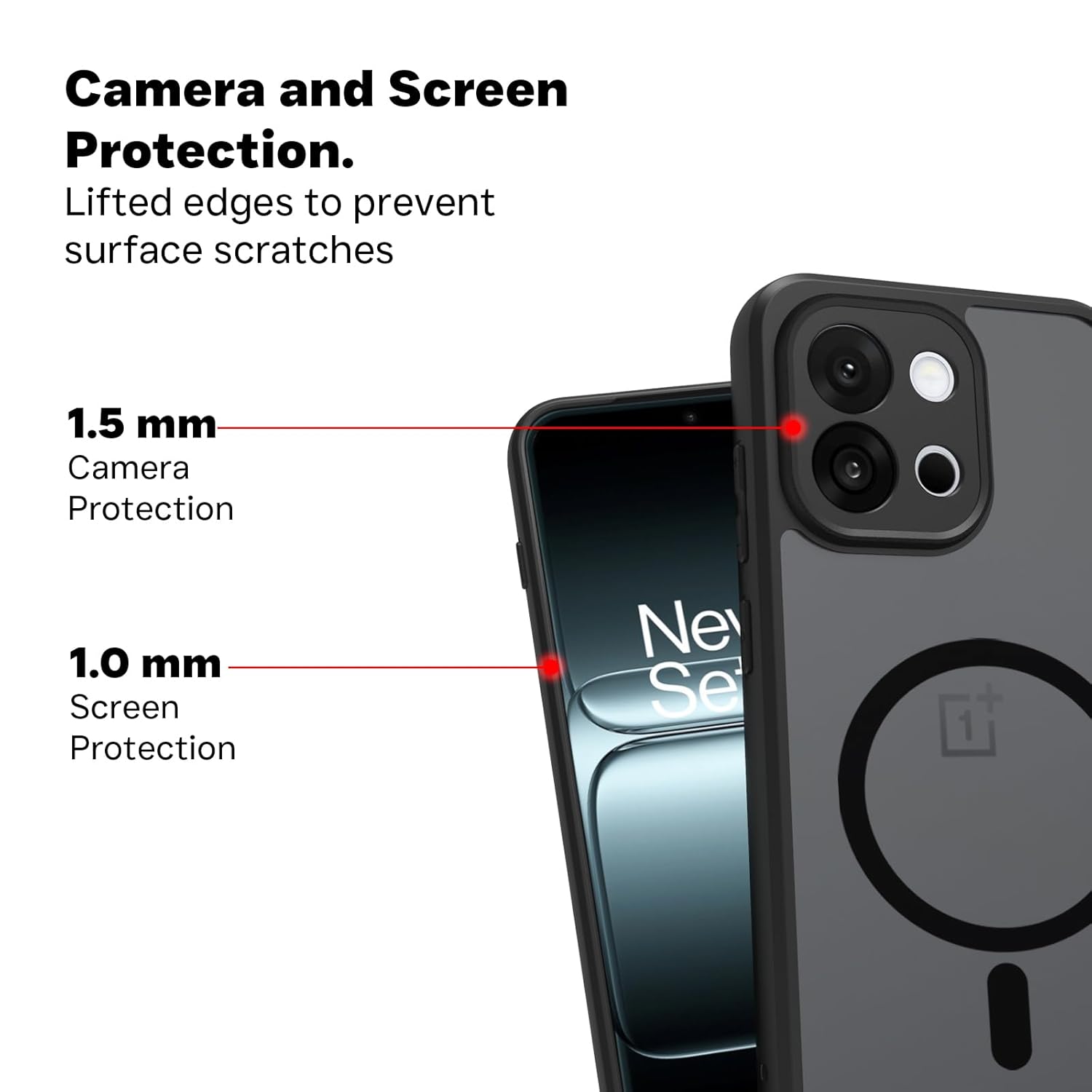 OnePlus 13s Back Cover Case | Sleek Hybrid - Matte Black Magnetic
