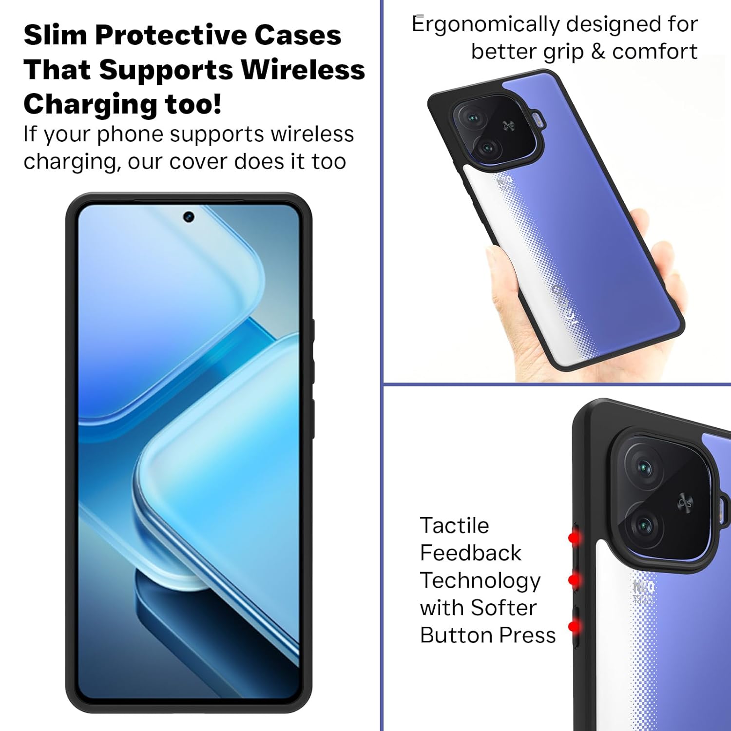 iQOO Neo 10R 5G Back Cover Case | Sleek Hybrid - Clear Black