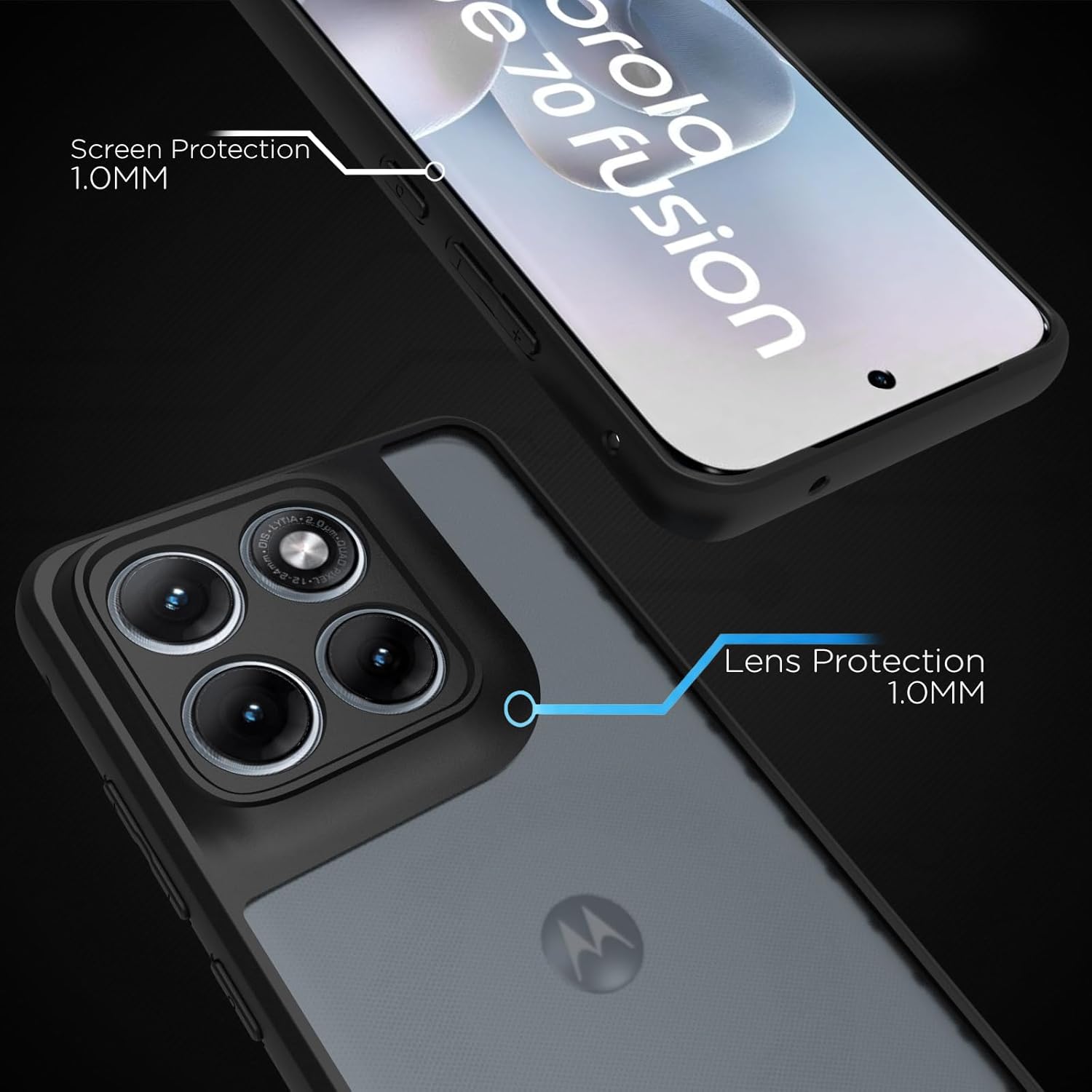 Motorola Moto Edge 70 Fusion 5G Back Cover Case | Sleek Hybrid - Matte Black