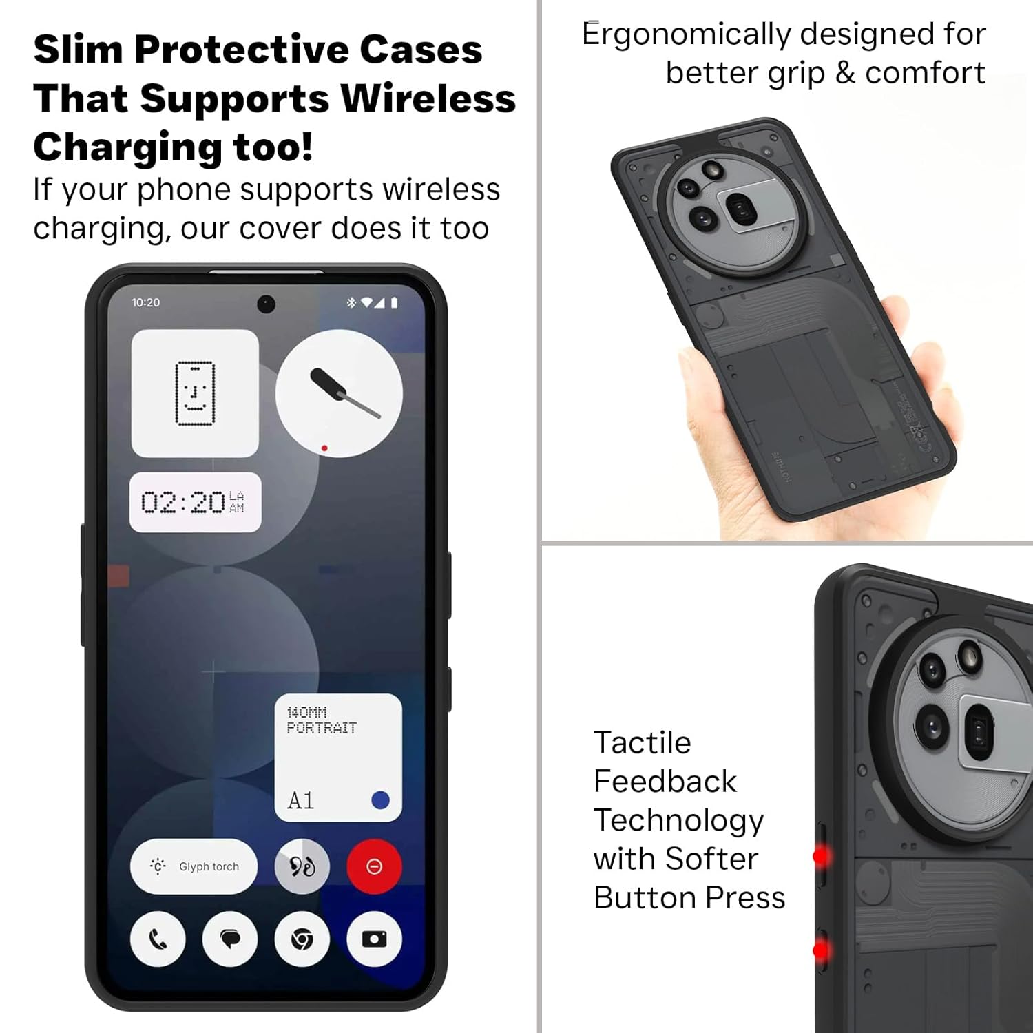 Nothing Phone 3a Pro Back Cover Case | Sleek Hybrid - Matte Black