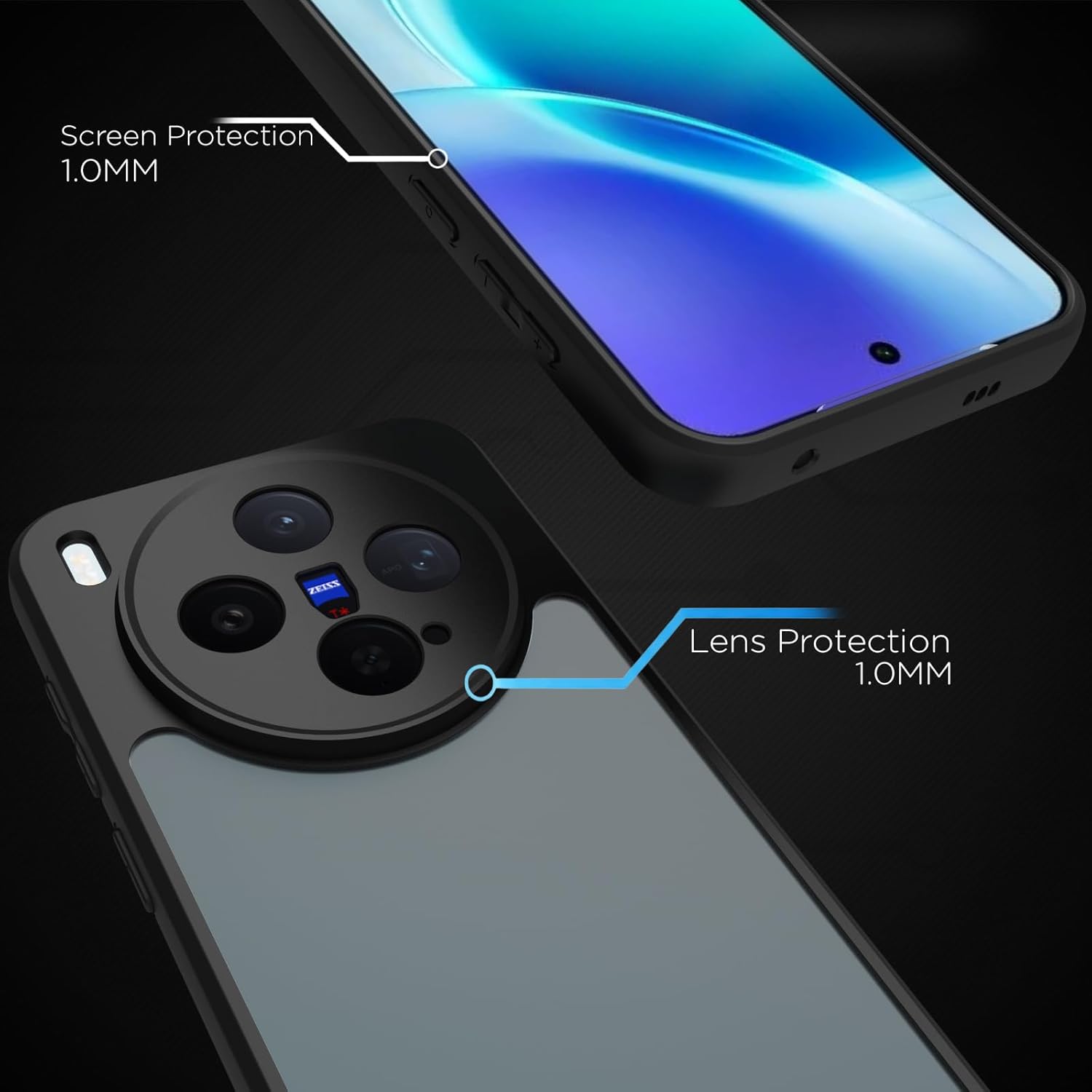 Vivo X300 5G Back Cover Case | Sleek Hybrid - Matte Black