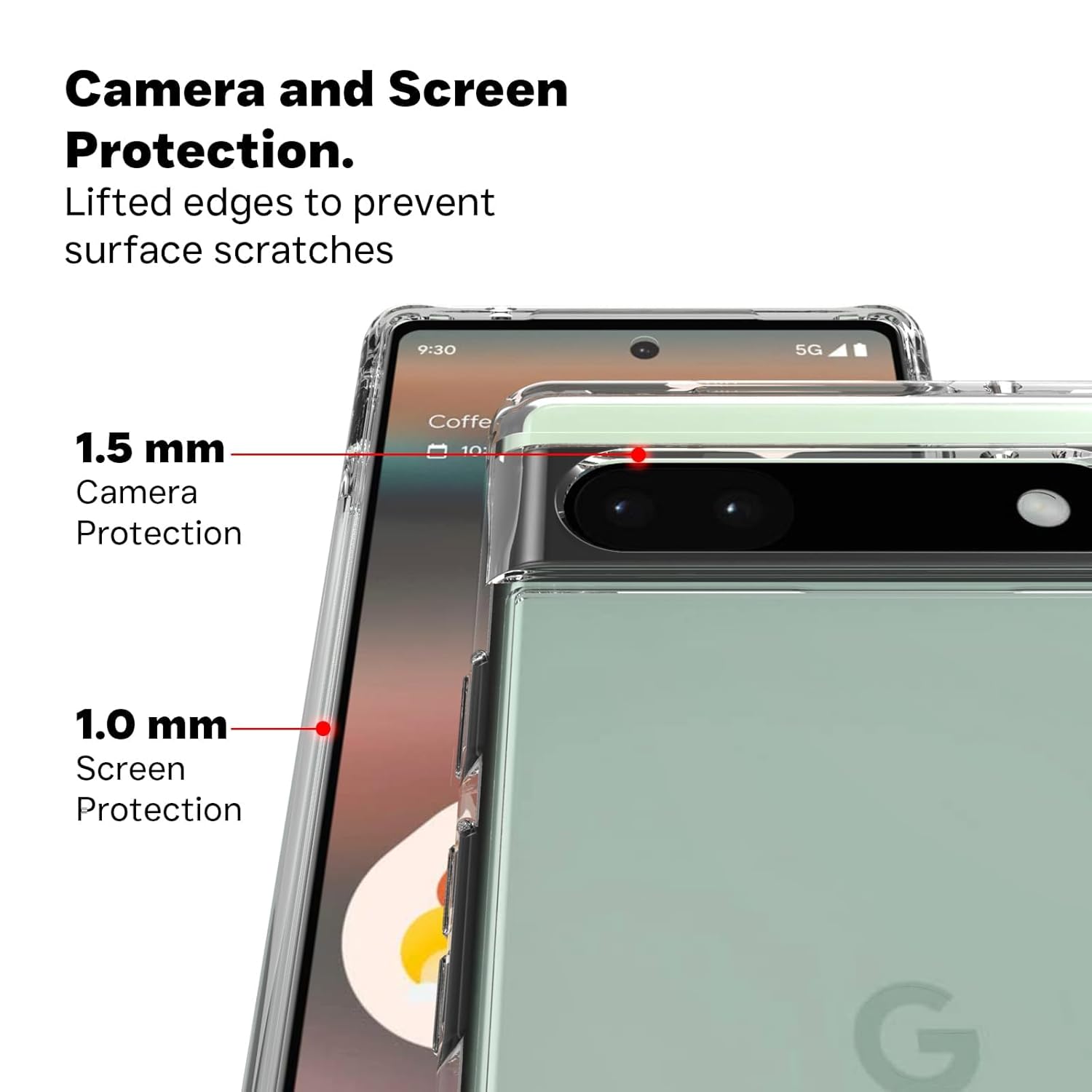 Google Pixel 6A Back Cover Case | Clear Hybrid - Clear