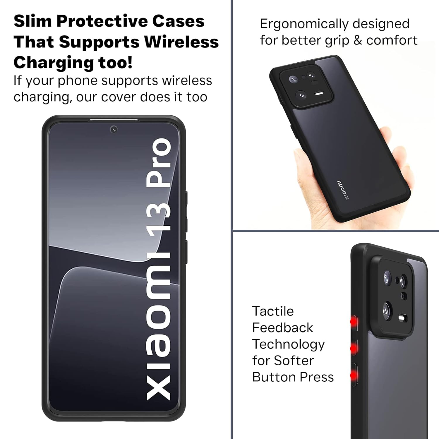 Xiaomi 13 Pro Back Cover Case | Sleek Hybrid - Matte Black