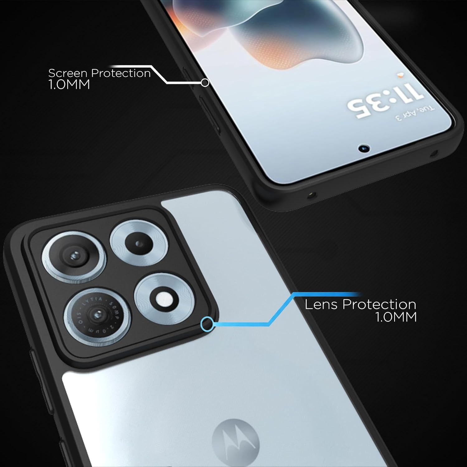 Motorola Edge 70 Max Back Cover Case | Sleek Hybrid - Clear Black