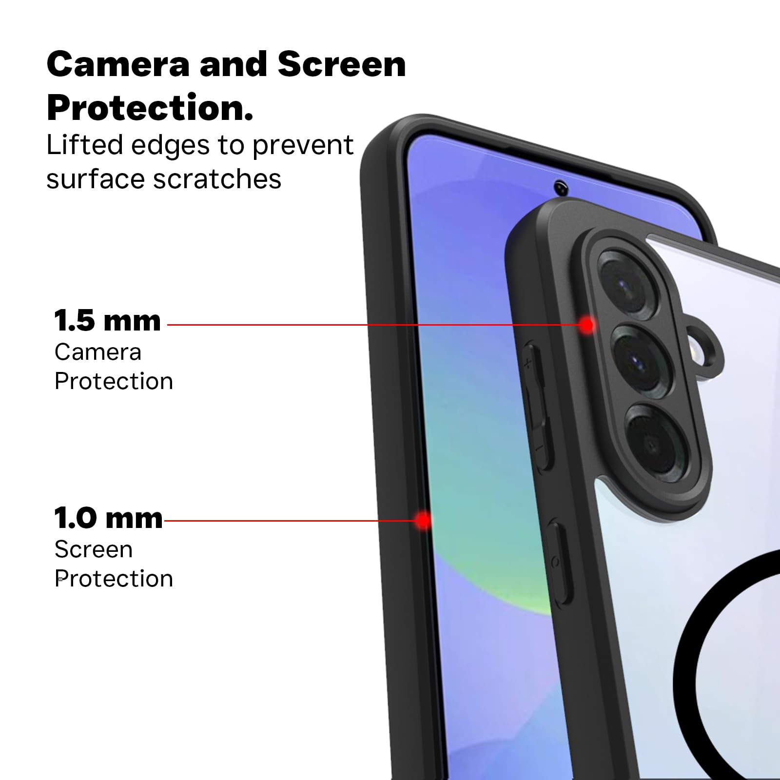 Samsung Galaxy A36 Back Cover Case | Sleek Hybrid - Clear Black Magnetic