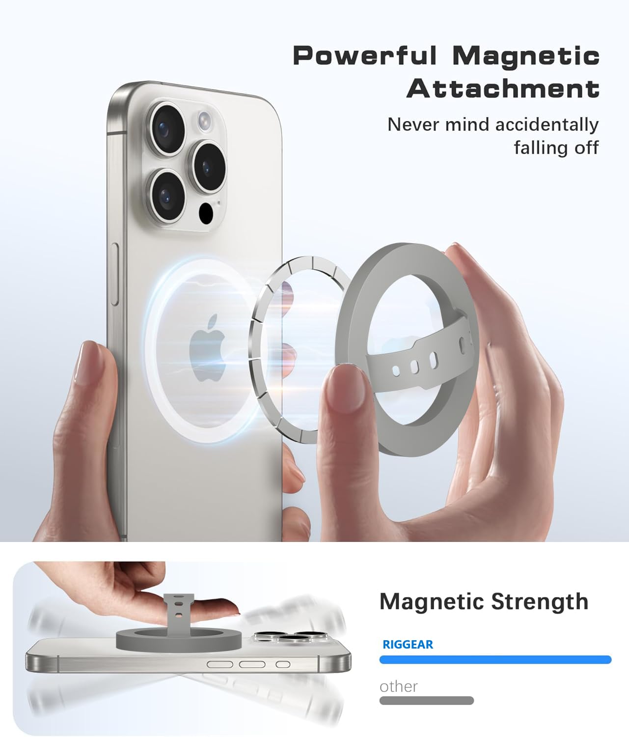 MagSafe Silicone Phone Grip | Finger Loop Holder - Silcy Grey