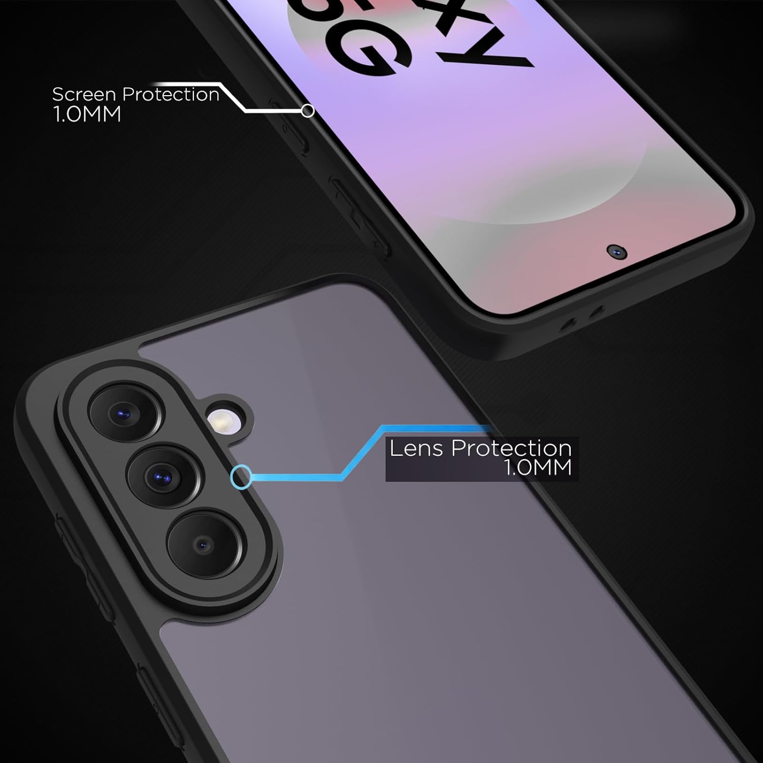 Samsung Galaxy A37 5G Back Cover Case | Sleek Hybrid - Matte Black