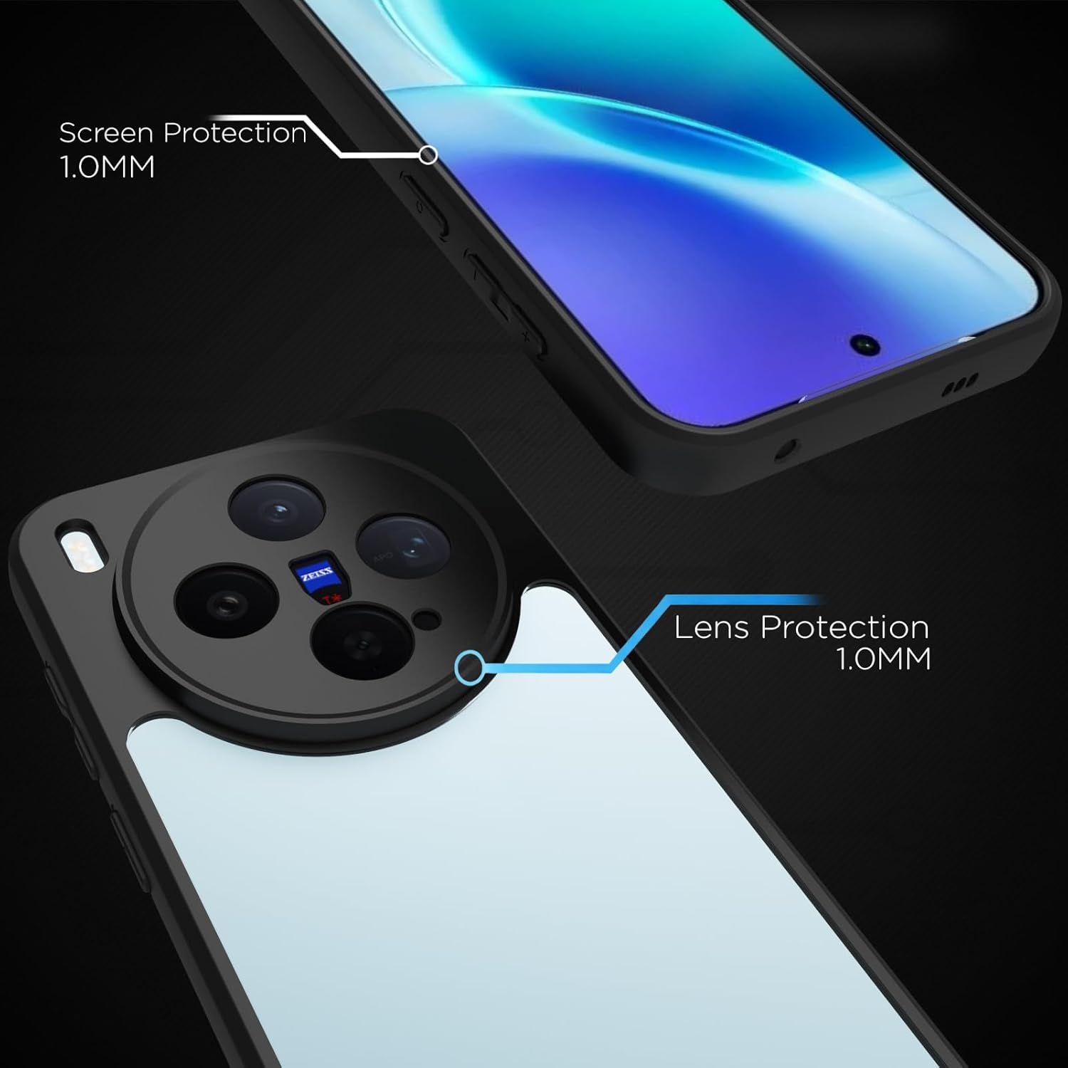 Vivo X300 5G Back Cover Case | Sleek Hybrid - Clear Black