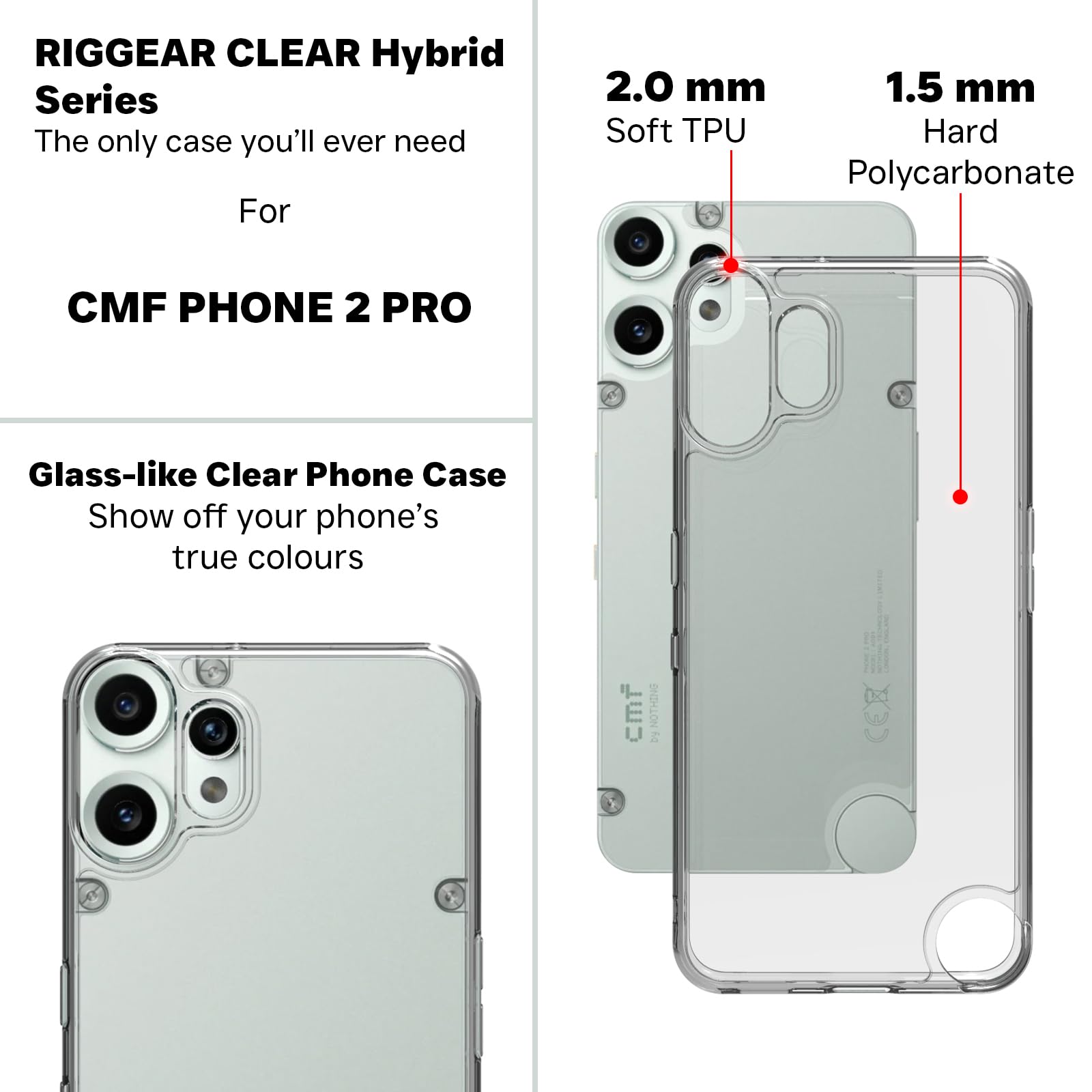 CMF Phone 2 Pro 5G Back Cover Case | Clear Hybrid- Clear