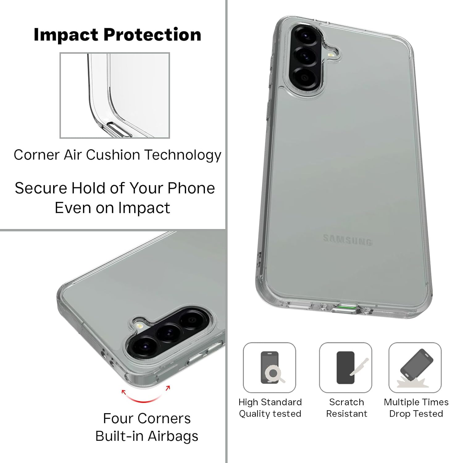 Samsung Galaxy A56 5G Back Cover Case | Clear Hybrid - Clear