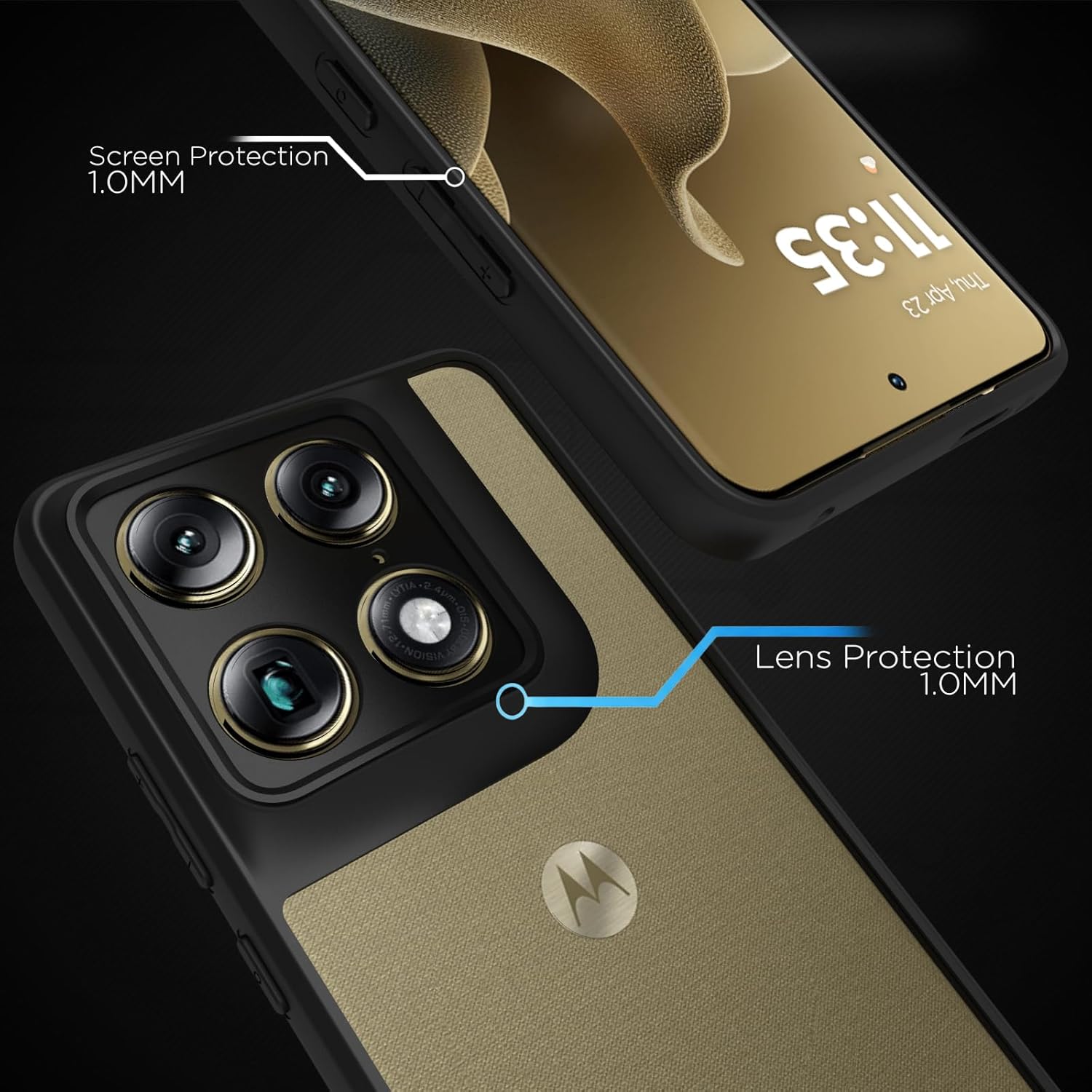Motorola Signature Back Cover Case | Clear Hybrid - Clear Black