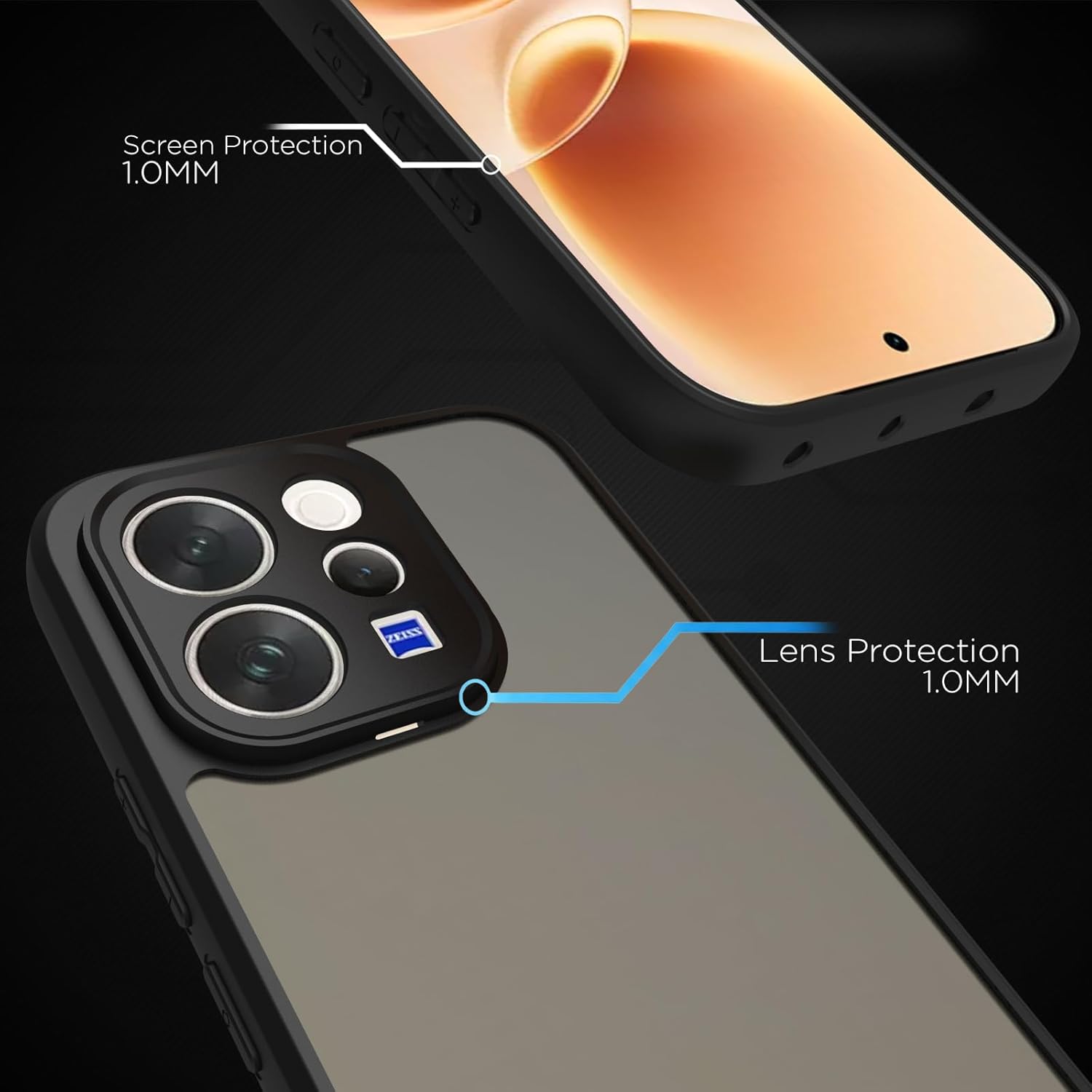 Vivo V70 / V70 Elite 5G Back Cover Case | Sleek Hybrid - Matte Black