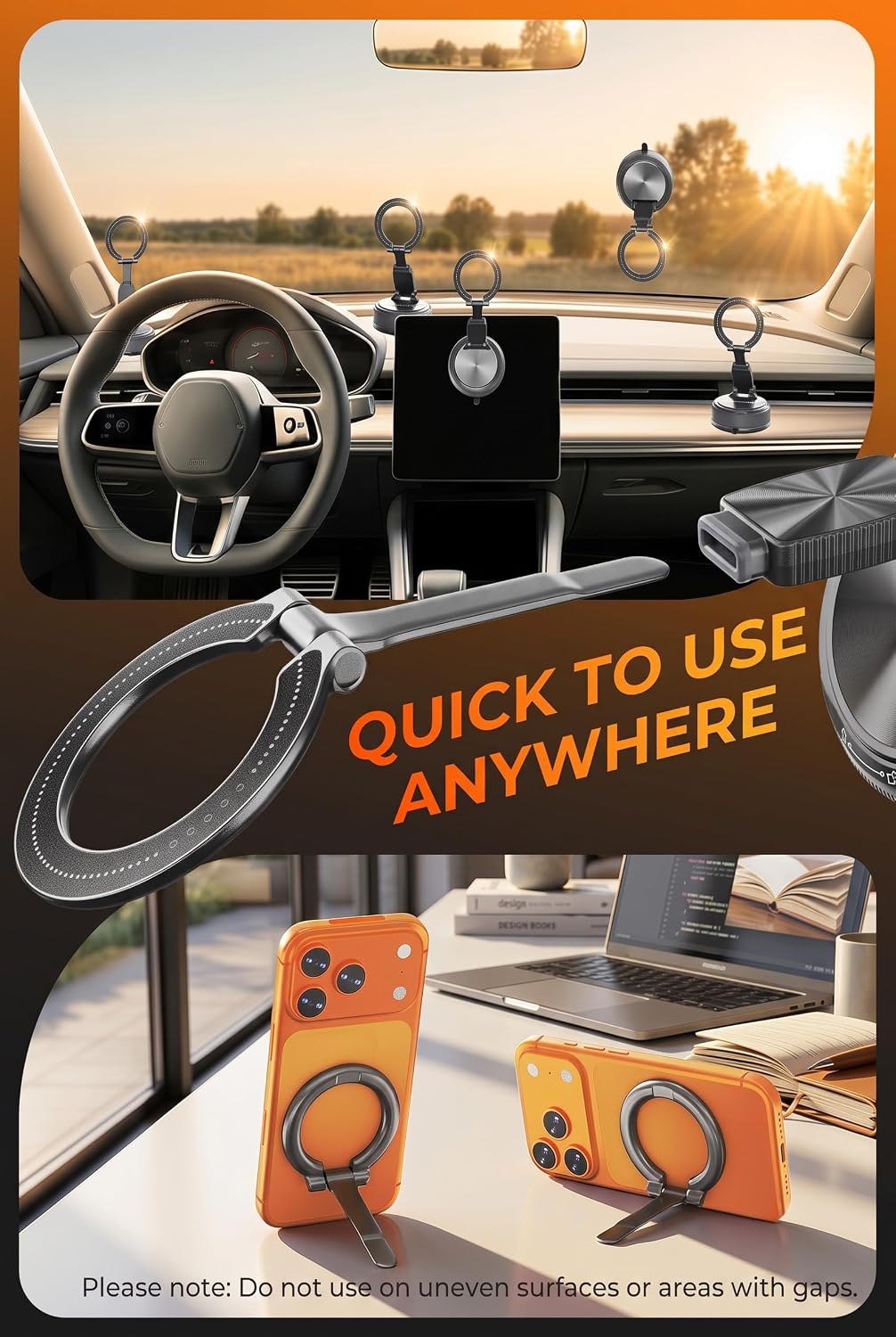 Magnetic Phone Mount Detachable | Black