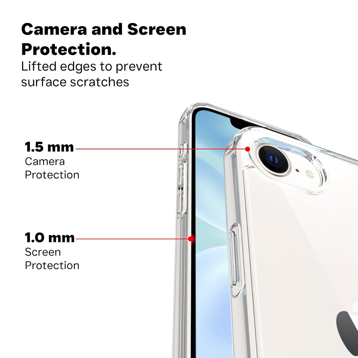 iPhone 17e/ iPhone 16e Back Cover Case | Clear Hybrid - Clear