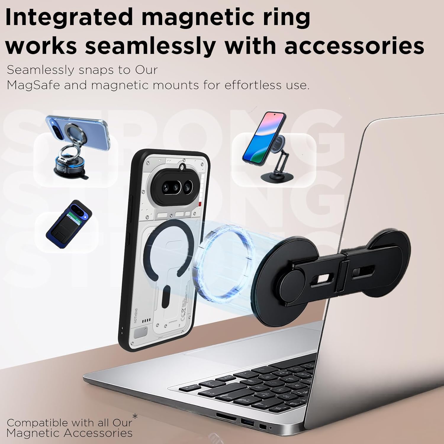 Nothing Phone 4a 5G Back Cover Case | Clear Hybrid - Clear Black Magnetic