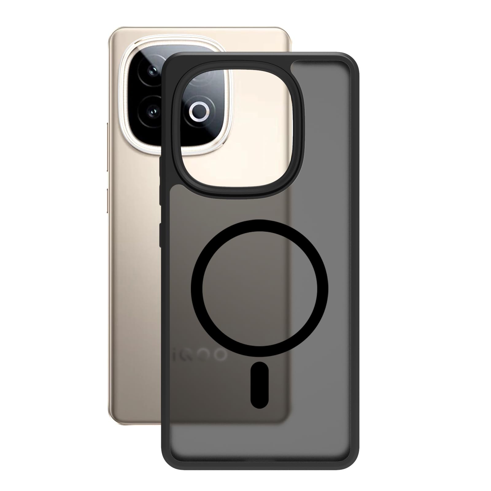 iQOO Neo 10 5G Back Cover Case | Sleek Hybrid - Matte Black Magnetic