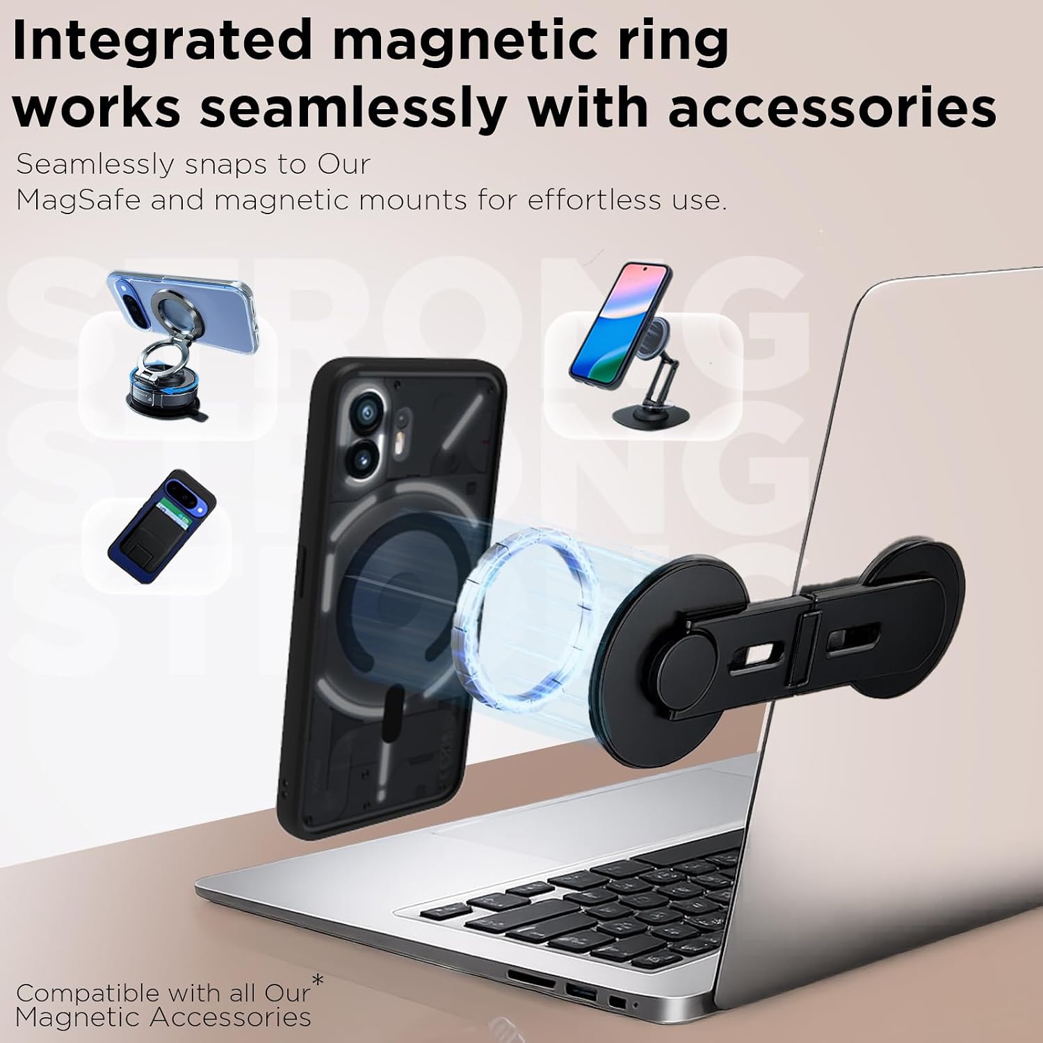 Nothing Phone 2 Back Cover Case | Sleek Hybrid - Matte Black Magnetic