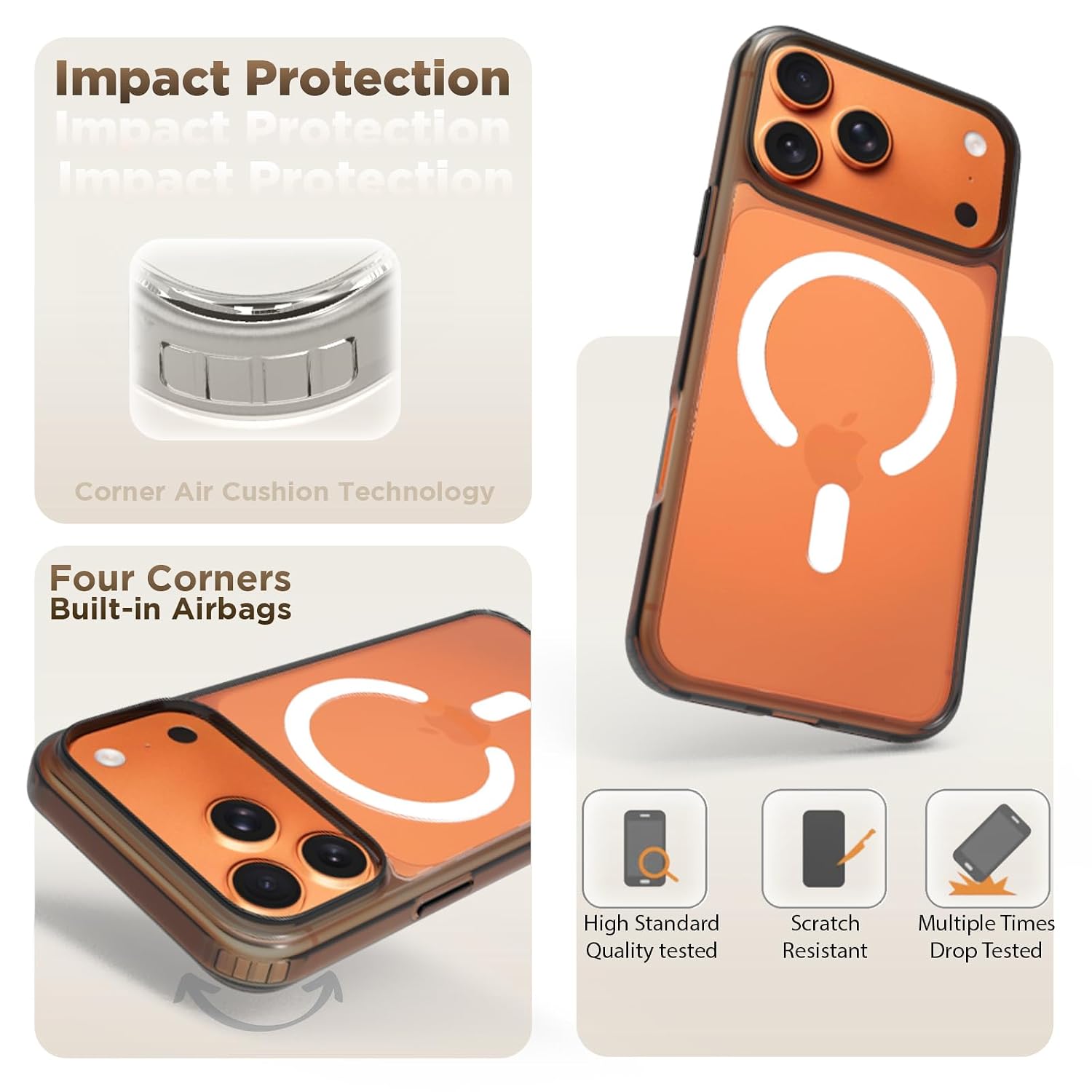 iPhone 17 Pro Max Back Cover Case | Clear Hybrid - Clear Magnetic