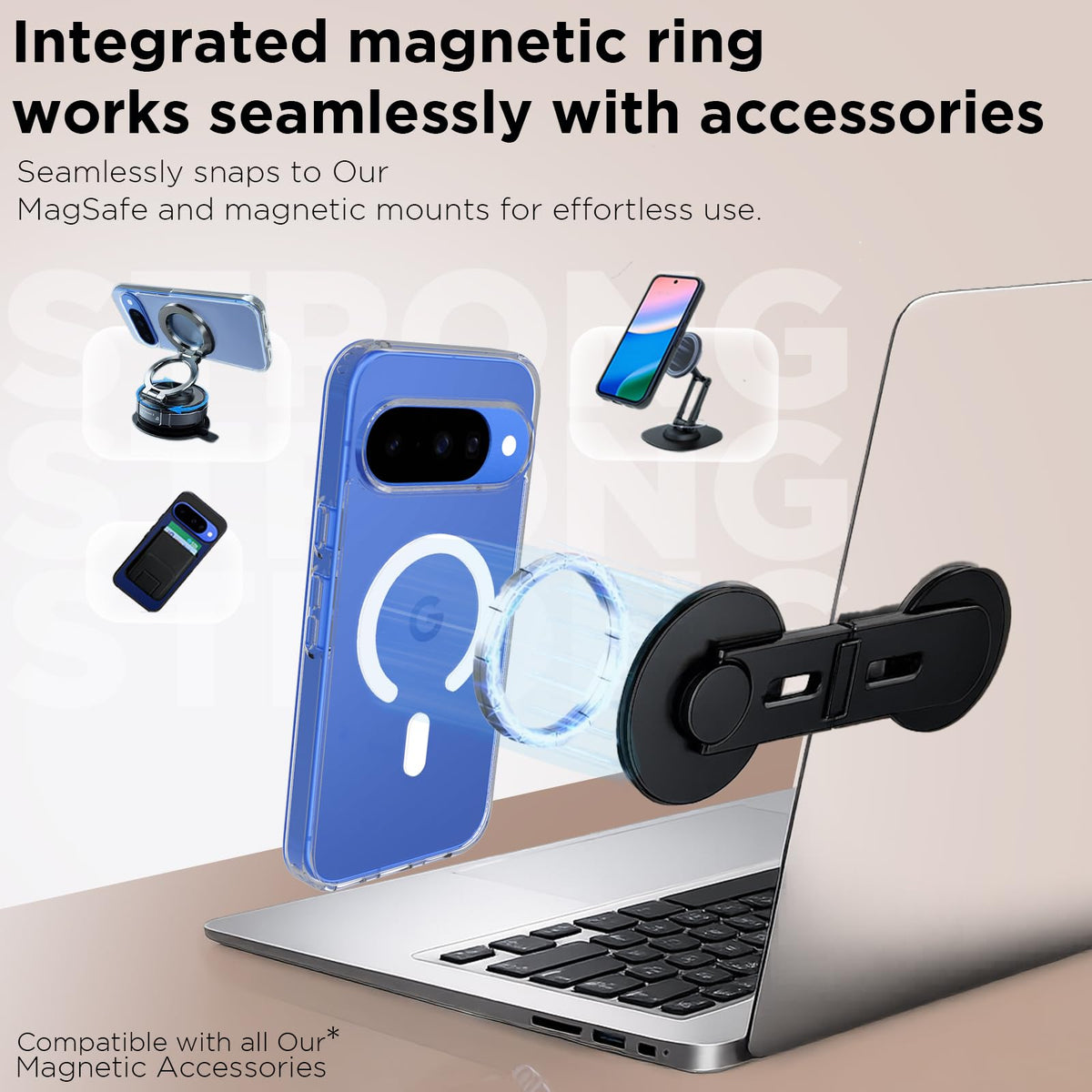 Google Pixel 10 / Pixel 10 Pro Back Cover Case | Clear Hybrid - Clear Smoke Magnetic