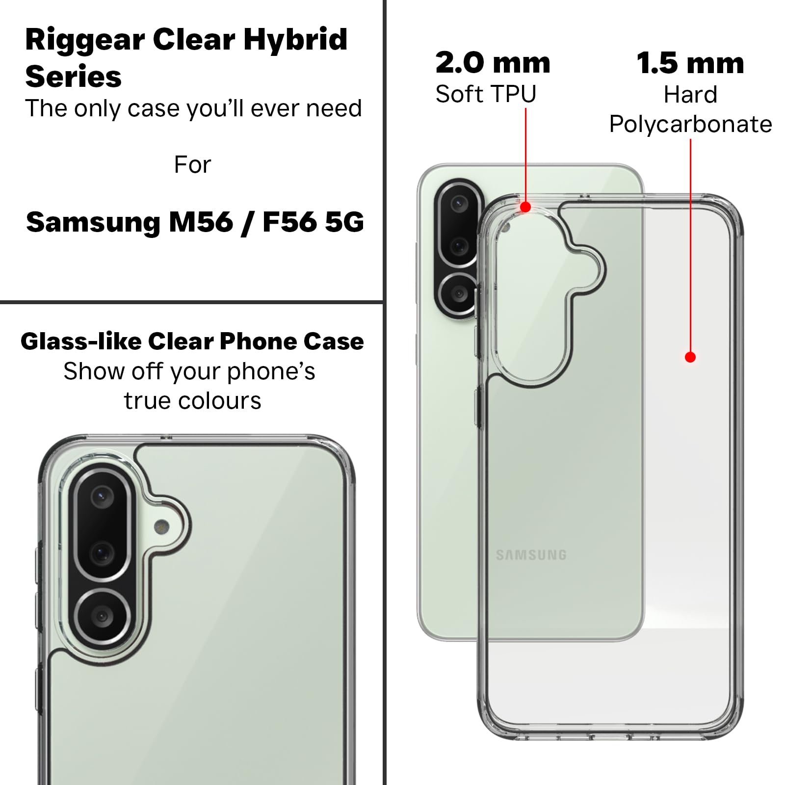 Samsung Galaxy M56 5G / F56 5G Back Cover Case | Clear Hybrid - Clear