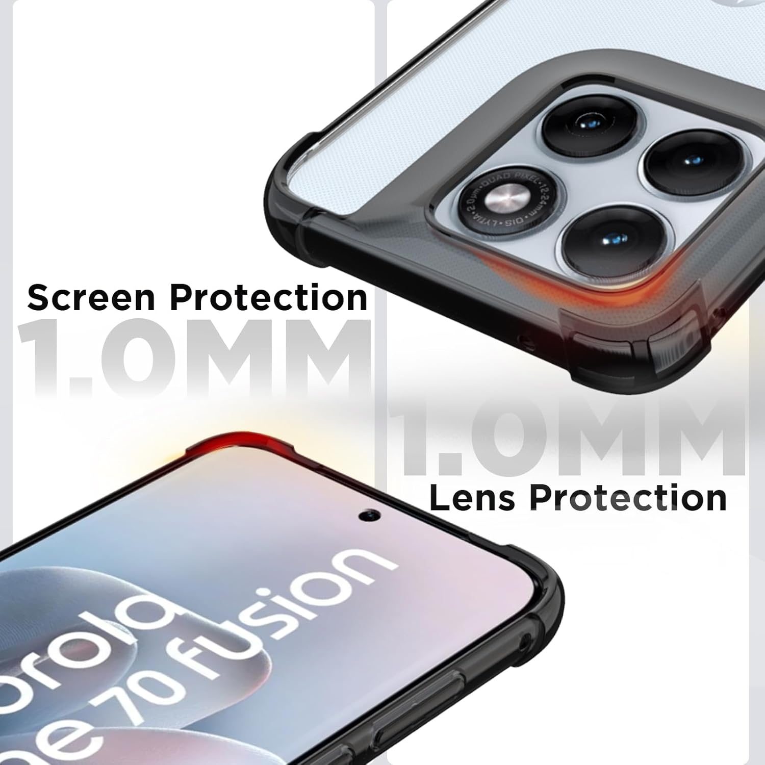 Motorola Edge 70 Fusion Back Cover Case | Clear Hybrid - Clear Smoke
