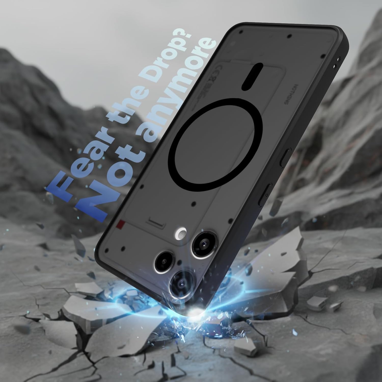 Nothing Phone 3a Lite 5G Back Cover Case | Sleek Hybrid - Matte Black Magnetic