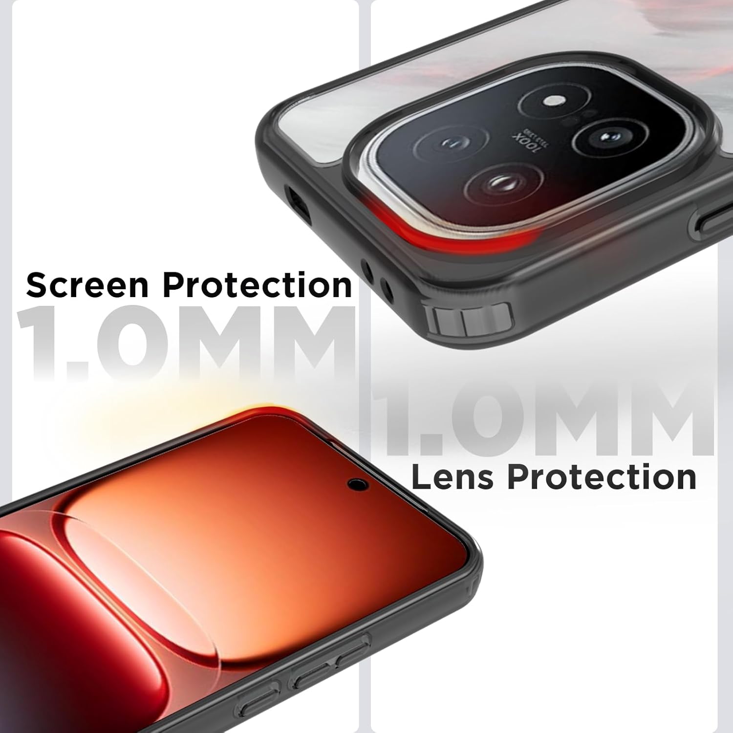 iQOO 15 5G Back Cover Case | Clear Hybrid - Clear Smoke