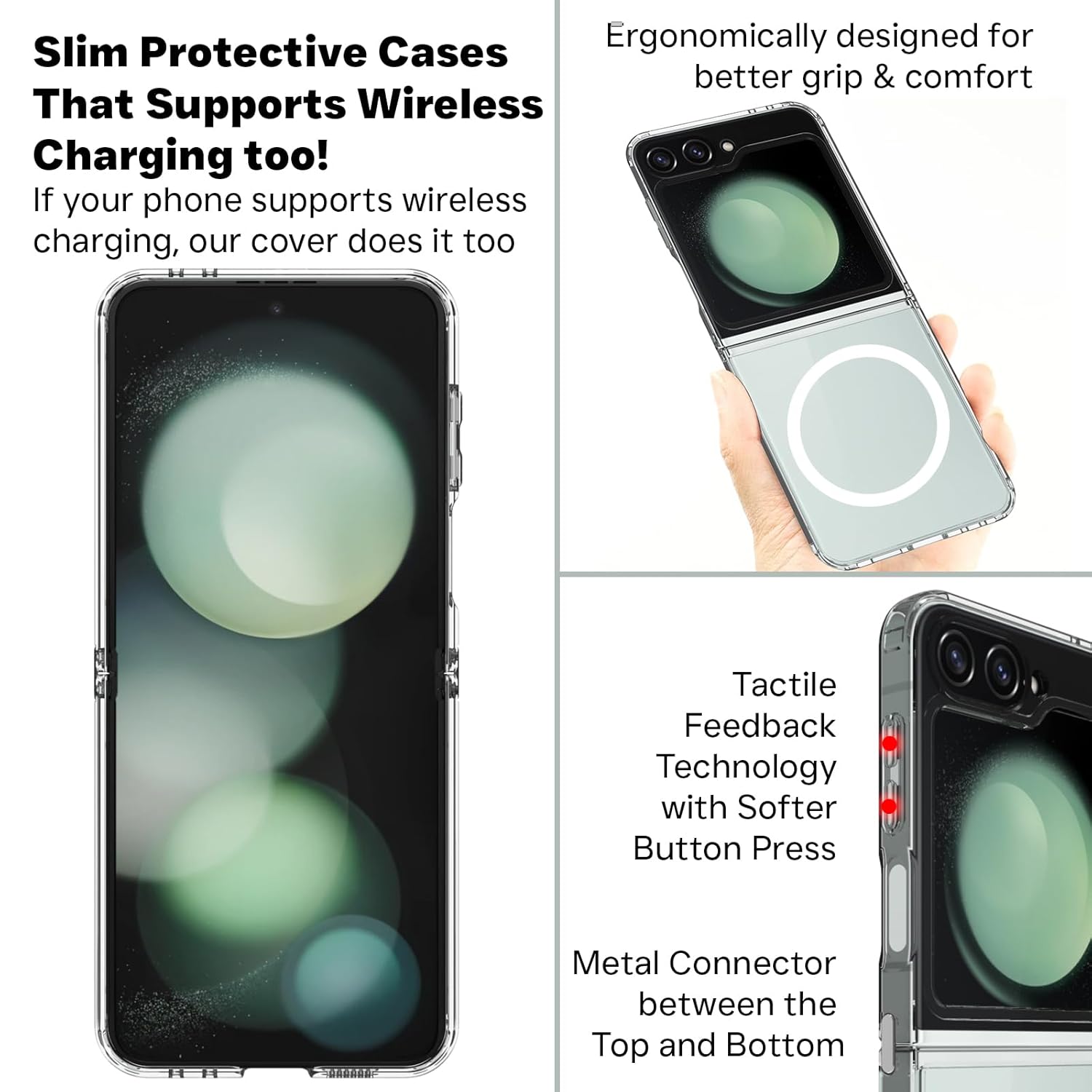 Samsung Galaxy Z Flip 6 / Z Flip 7 FE Back Cover Case | Clear Hybrid - Clear