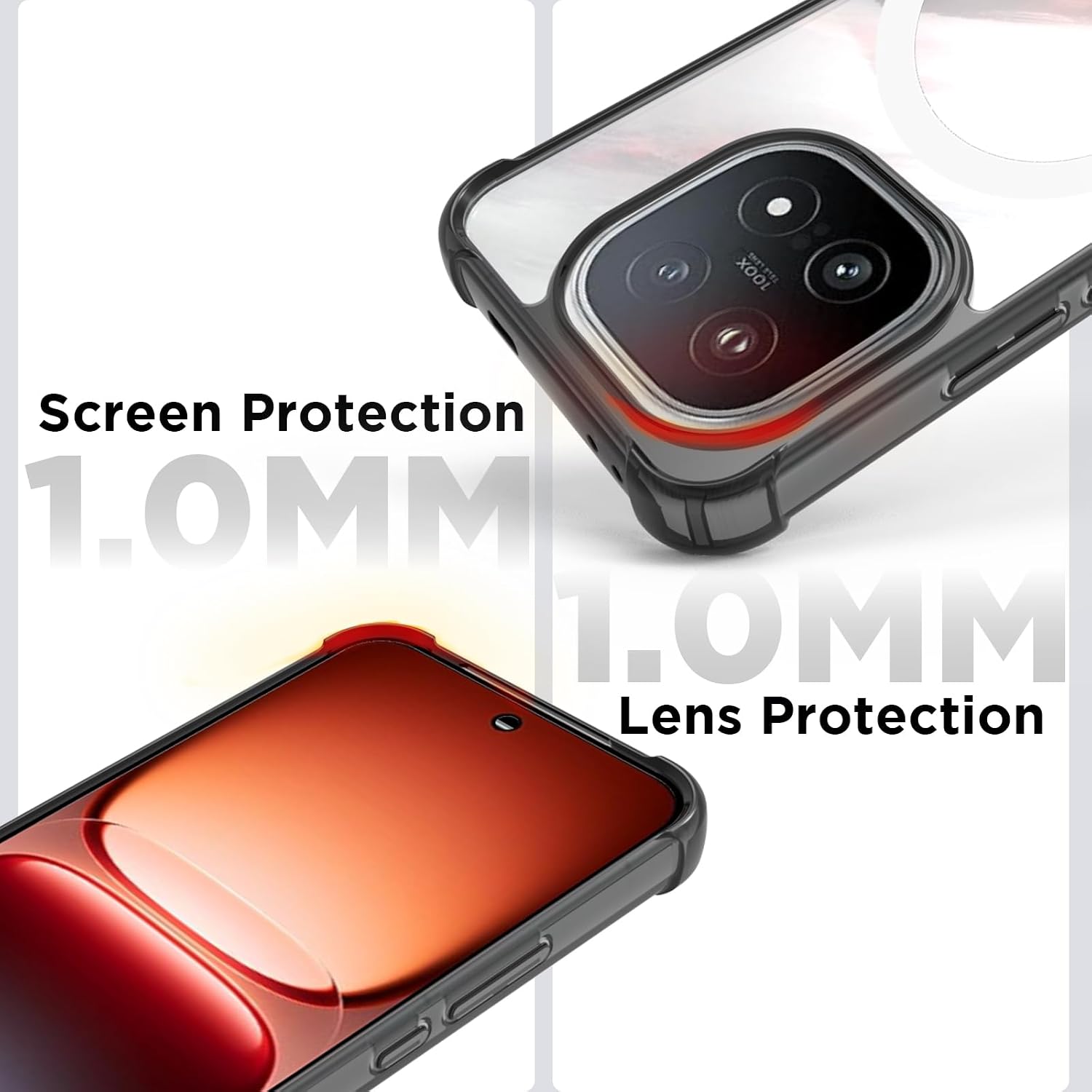 iQOO 15 Back Cover Case | Clear Hybrid - Clear Smoke Magnetic