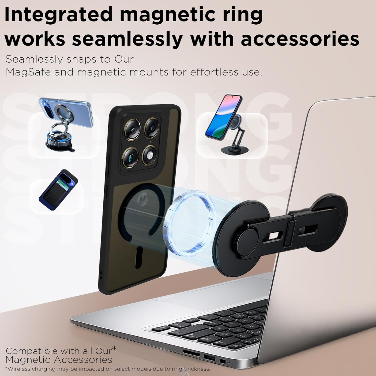 Motorola Signature Back Cover Case | Sleek Hybrid - Matte Black Magnetic