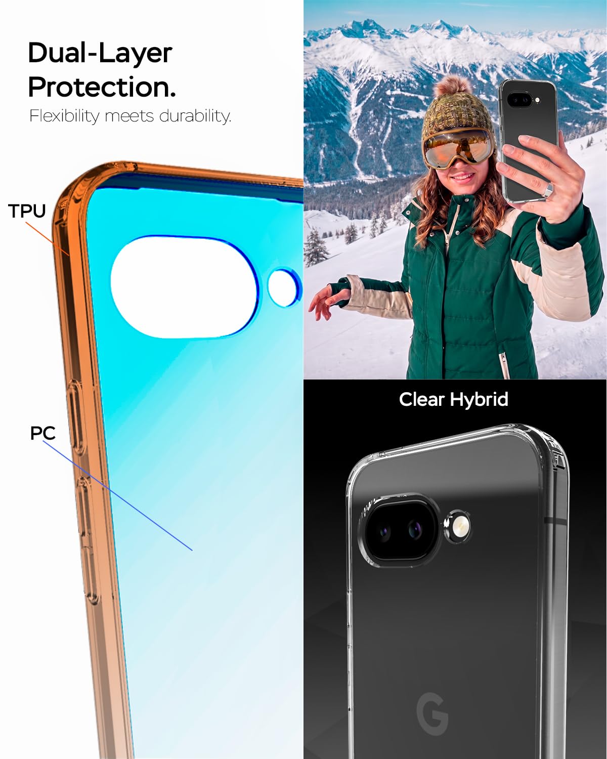 Google Pixel 9a Back Cover Case | Clear Hybrid - Clear