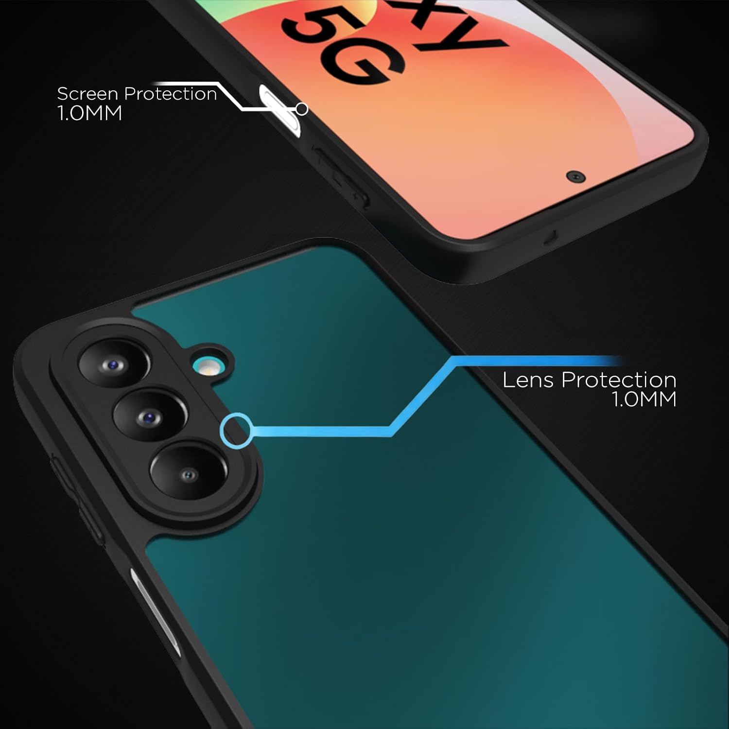 Samsung Galaxy M47 Back Cover Case | Sleek Hybrid - Matte Black
