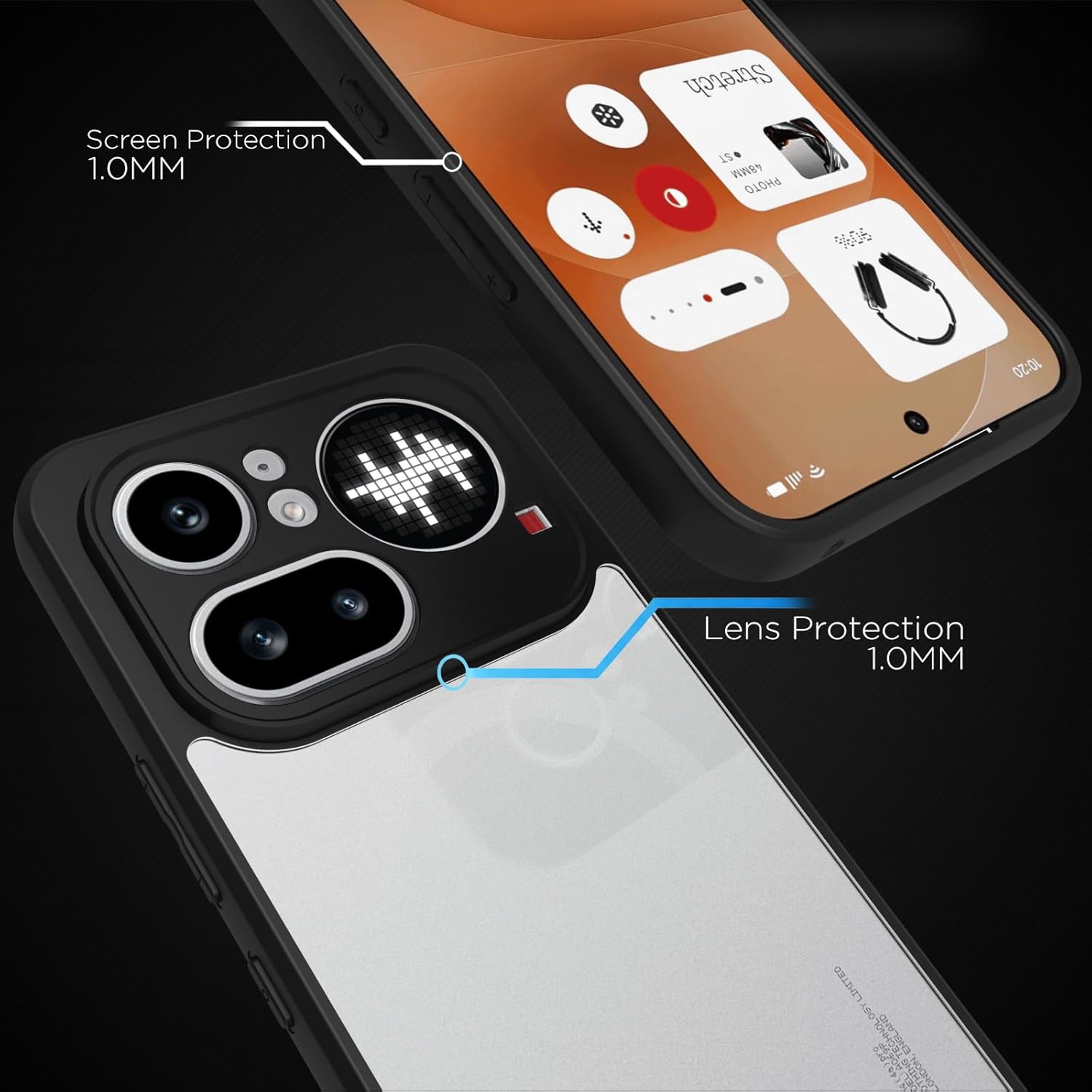 Nothing Phone 4a Pro 5G Back Cover Case | Clear Hybrid - Clear Black