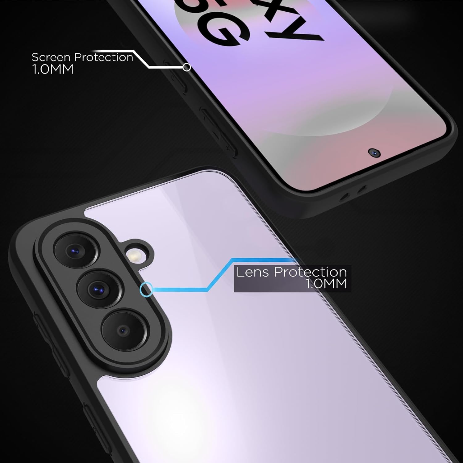 Samsung Galaxy A37 5G Back Cover Case | Sleek Hybrid - Clear Black