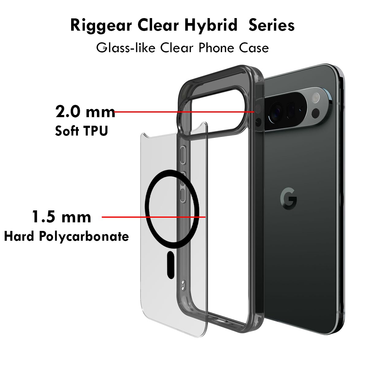 Google Pixel 10 Pro XL  Back Cover Case | Clear Hybrid - Clear Magnetic