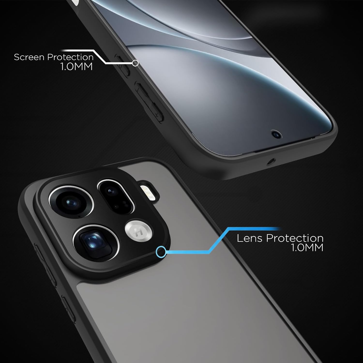 Oppo Find X9 Pro 5G Back Cover Case | Sleek Hybrid - Matte Black