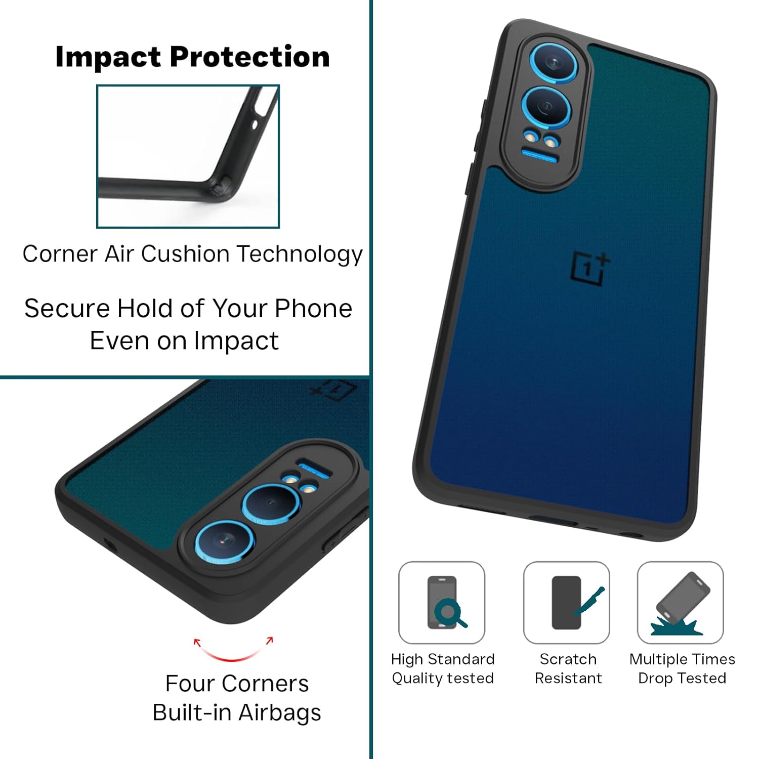 OnePlus Nord CE 4 Lite 5G Back Cover Case | Sleek Hybrid - Matte Black