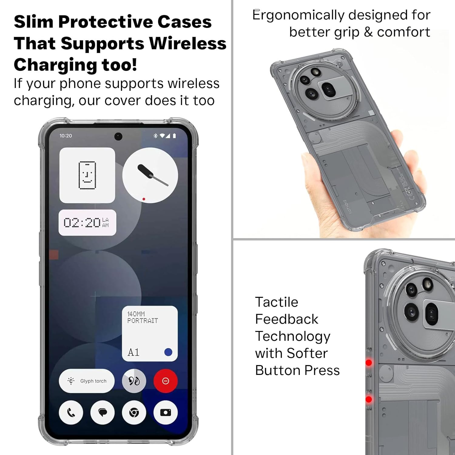 Nothing Phone 3a Pro Back Cover Case | Clear Hybrid - Clear Transparent