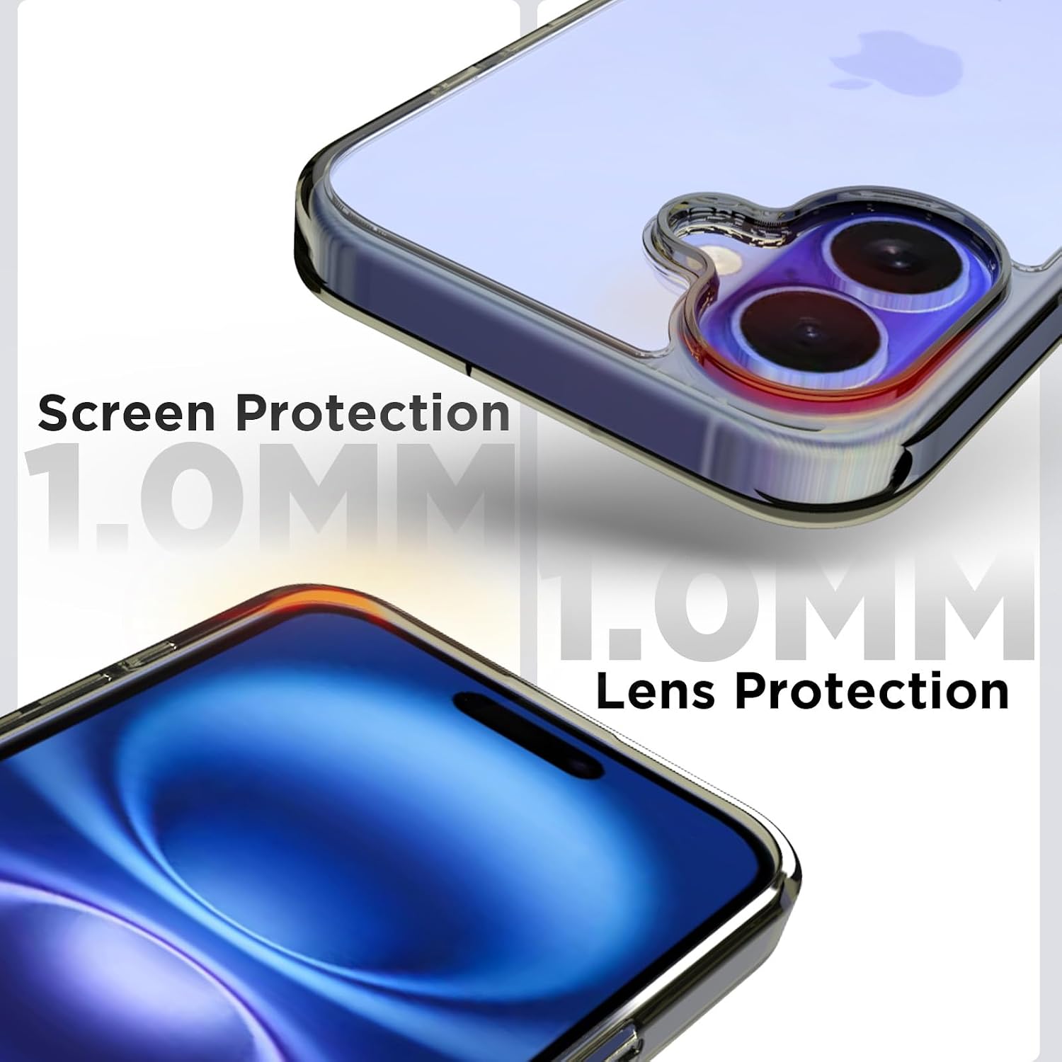 iPhone 16 Back Cover Case | Clear Hybrid - Clear