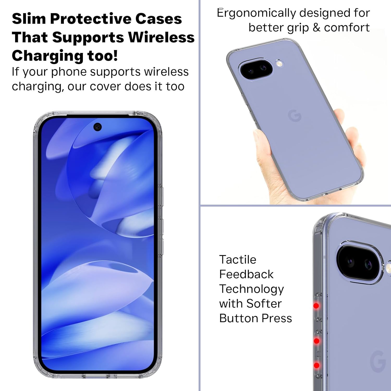 Google Pixel 9a Back Cover Case | Clear Hybrid - Clear