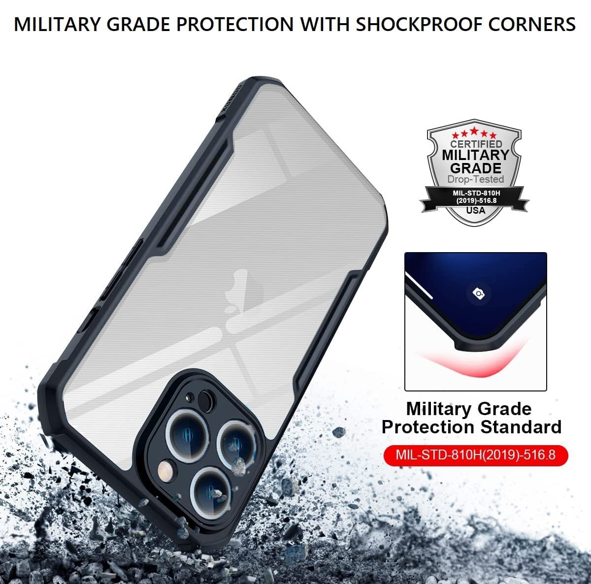 iPhone 14 Pro Max Back Cover Case | Xundd - Black