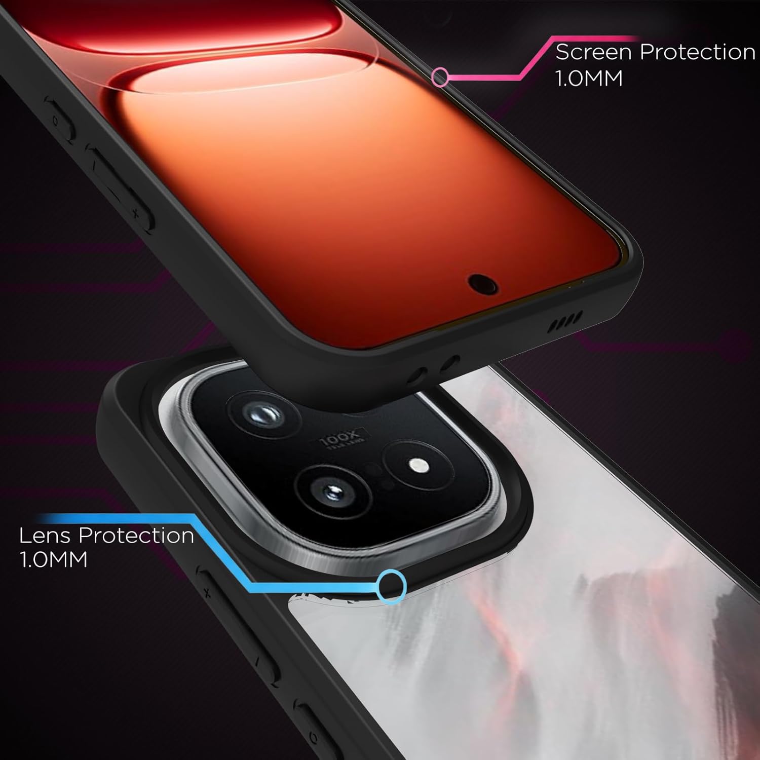 iQOO 15 5G Back Cover Case | Sleek Hybrid - Clear Black