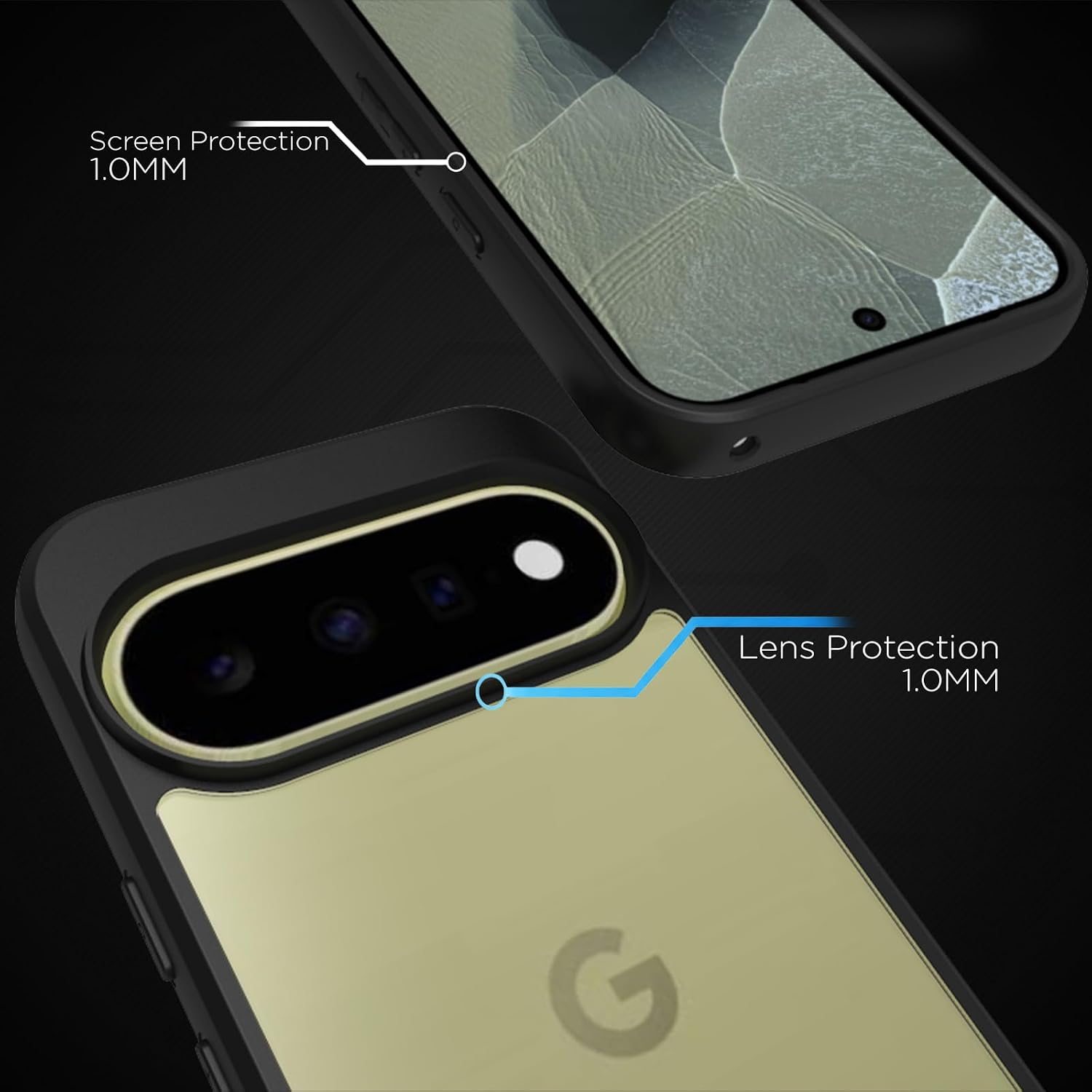 Google Pixel 11 / Pixel 11 Pro Back Cover Case | Sleek Hybrid - Clear Black